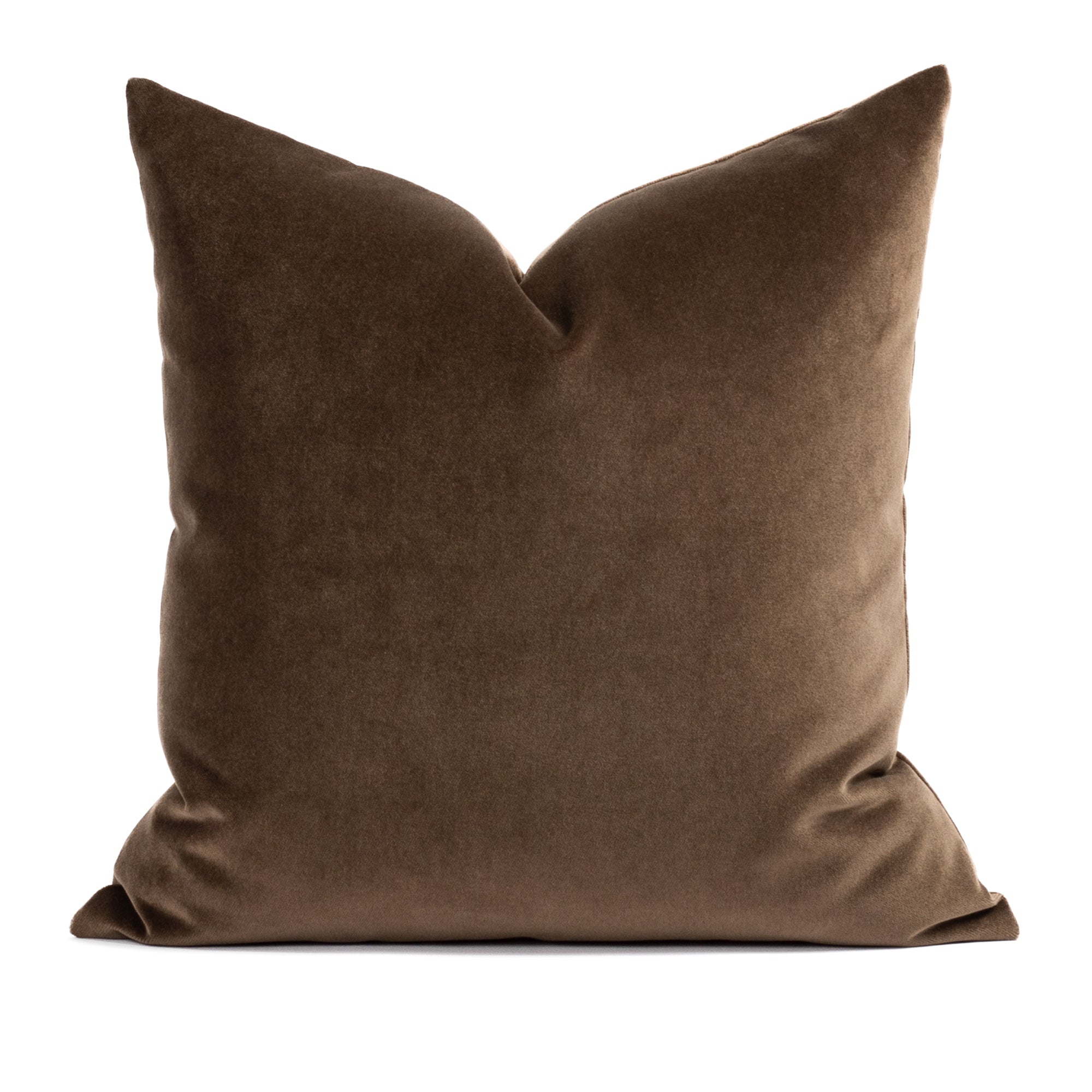 Valentina Velvet 20x20 Throw Pillow Cover - Soft Truffle Brown Decorative Cushion Case for Sofa, Bed, Living Room & Home Decor