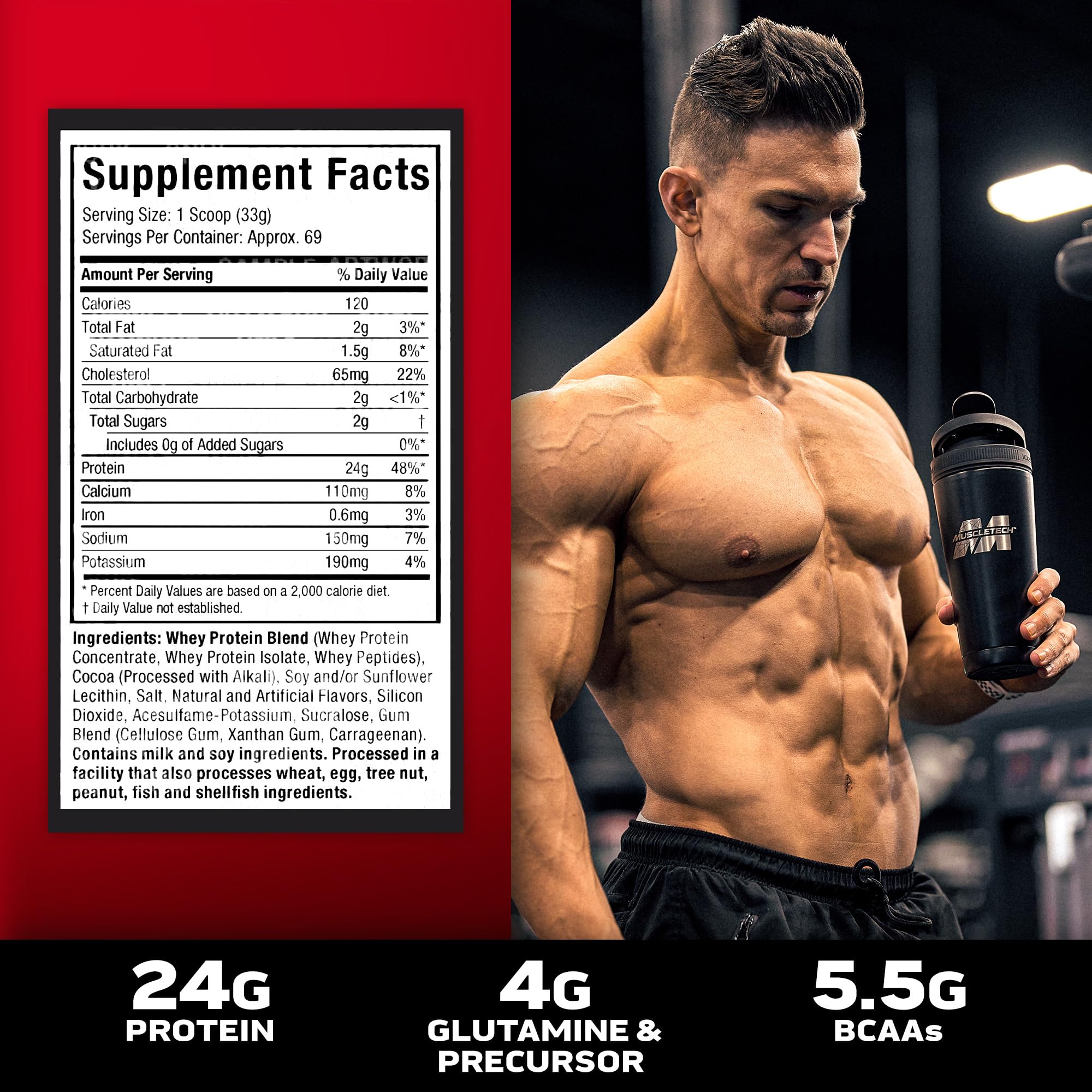 Nitro-Tech Whey Gold Protein Powder - 5lbs (69 Servings) | Premium Whey Protein Isolate for Men & Women | Vanilla Flavor | Muscle Recovery & Growth | Ideal for Post-Workout, Smoothies & Meal Replacement