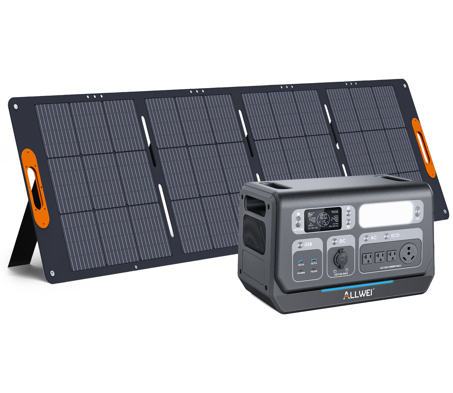 ALLWEI PPS2400 2048Wh 2400W Portable Power Station - Perfect for Camping, RV Trips, and Emergency Backup Power