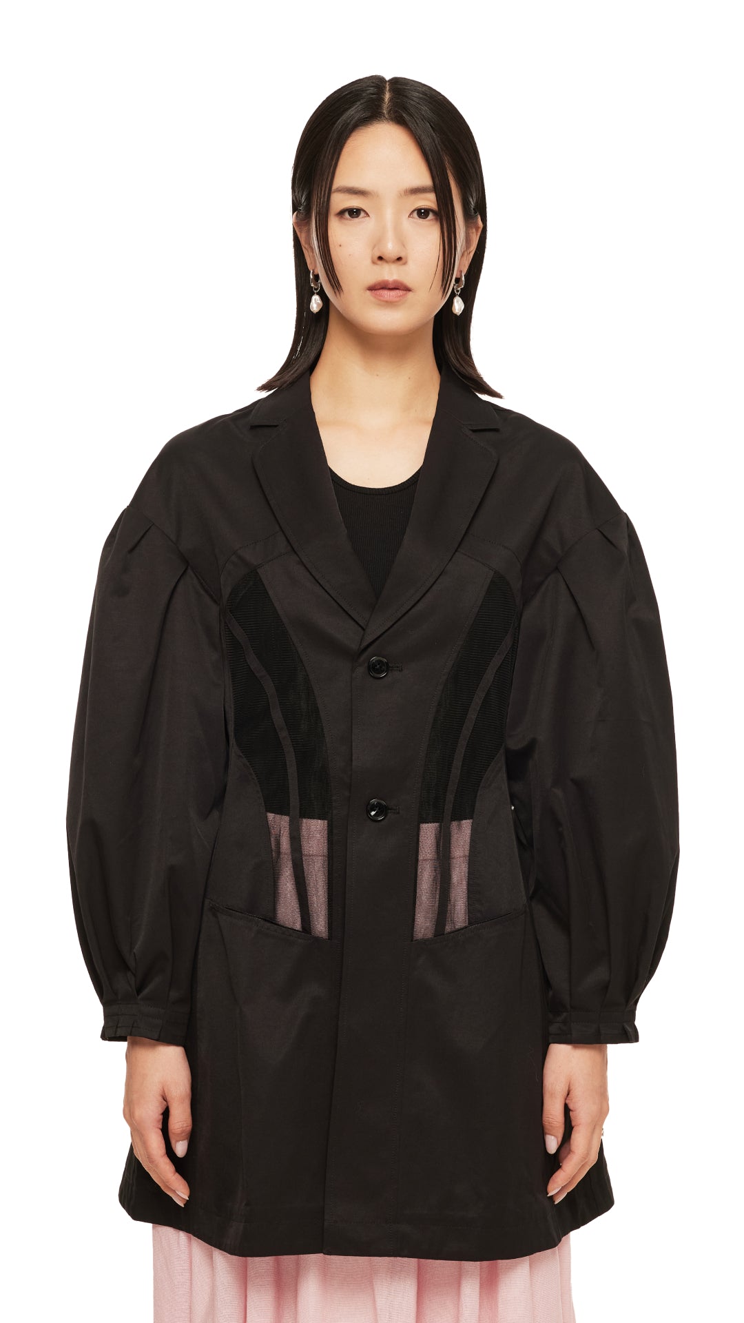 Elegant Puff Sleeves Corseted Coat for Women | Vintage-Inspired Tailored Jacket with Corset Detail | Perfect for Weddings, Parties & Fall Fashion