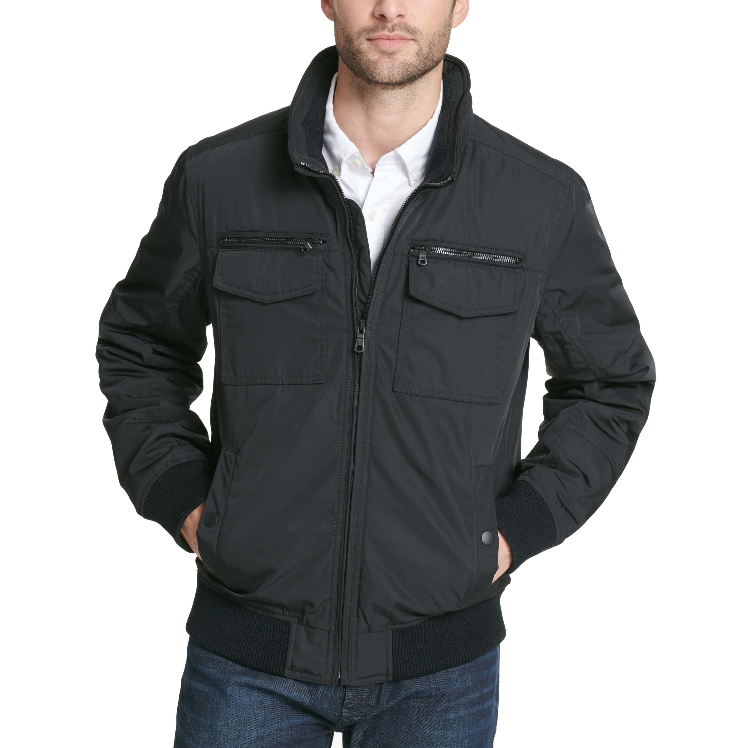 Tommy Hilfiger Men's Water Resistant Bomber Jacket - Lightweight Performance Coat for Outdoor Activities (Standard & Big & Tall Sizes) | Perfect for Hiking, Travel & Casual Wear