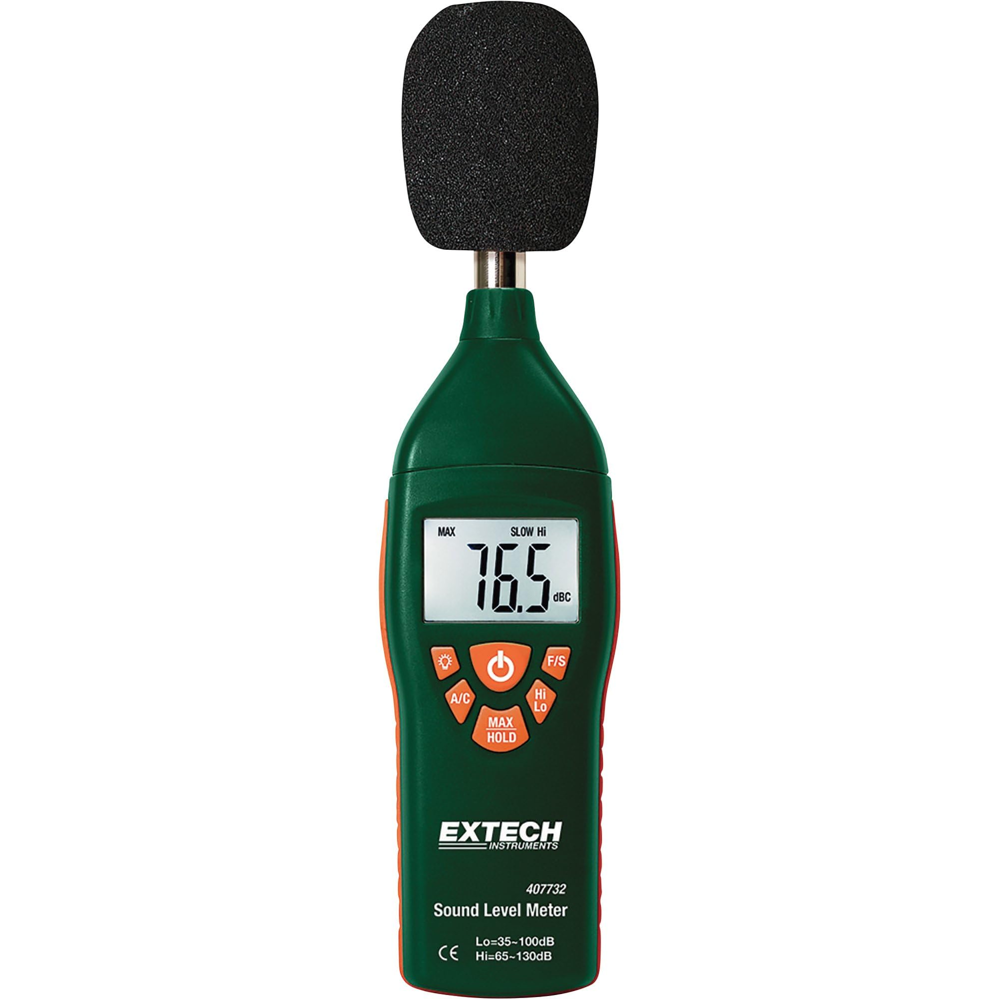 Extech 407732 Type 2 Digital Sound Level Meter - 35 to 130 dB Range - Professional Noise Measurement for Factories, Schools & Events