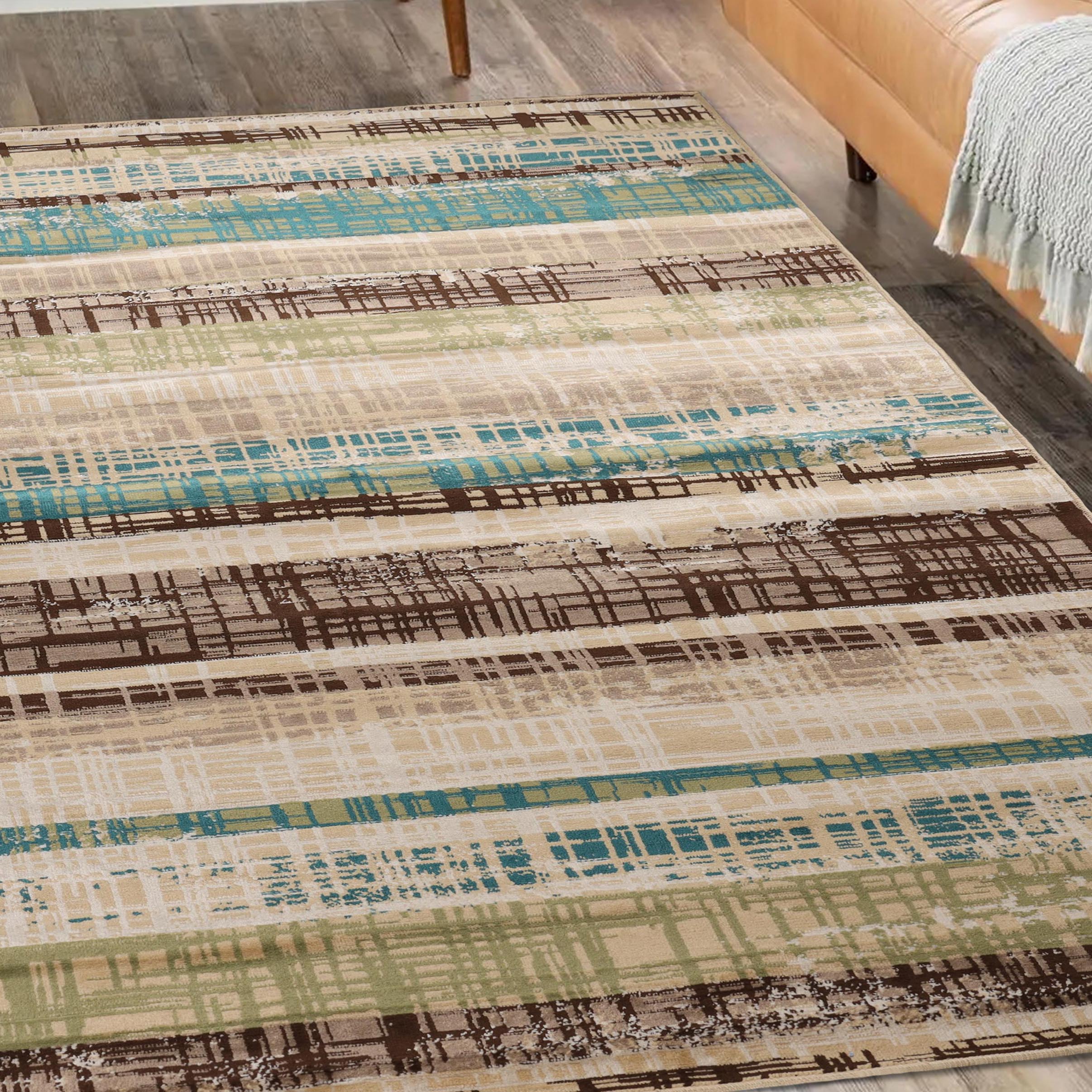 Kylemore Modern Abstract Area Rug for Living Room, Bedroom - Soft Non-Slip Indoor Carpet for Home Decor