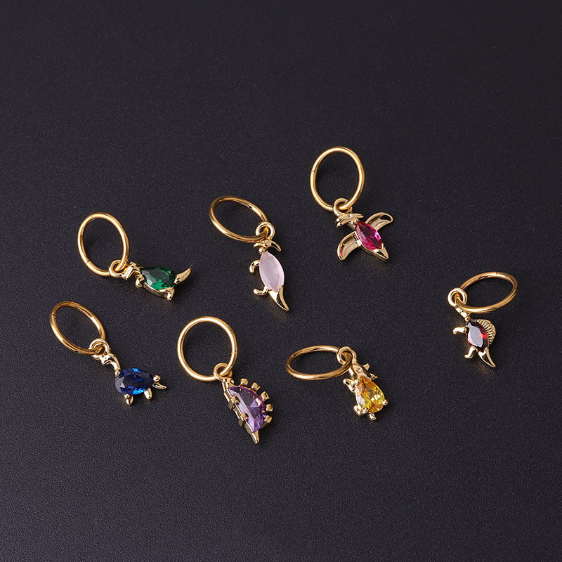 316L Stainless Steel Dinosaur Dangle Hoop Earrings for Women | Trendy Jurassic Jewelry Gift | Perfect for Casual Wear, Parties & Gifts