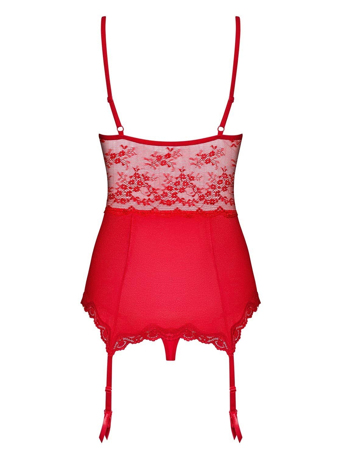Lovica Women's Underwire Corset with Soft Cups & Lace Thong - Red, Size S/M - Perfect for Valentine's Day, Boudoir Photography & Burlesque Performances