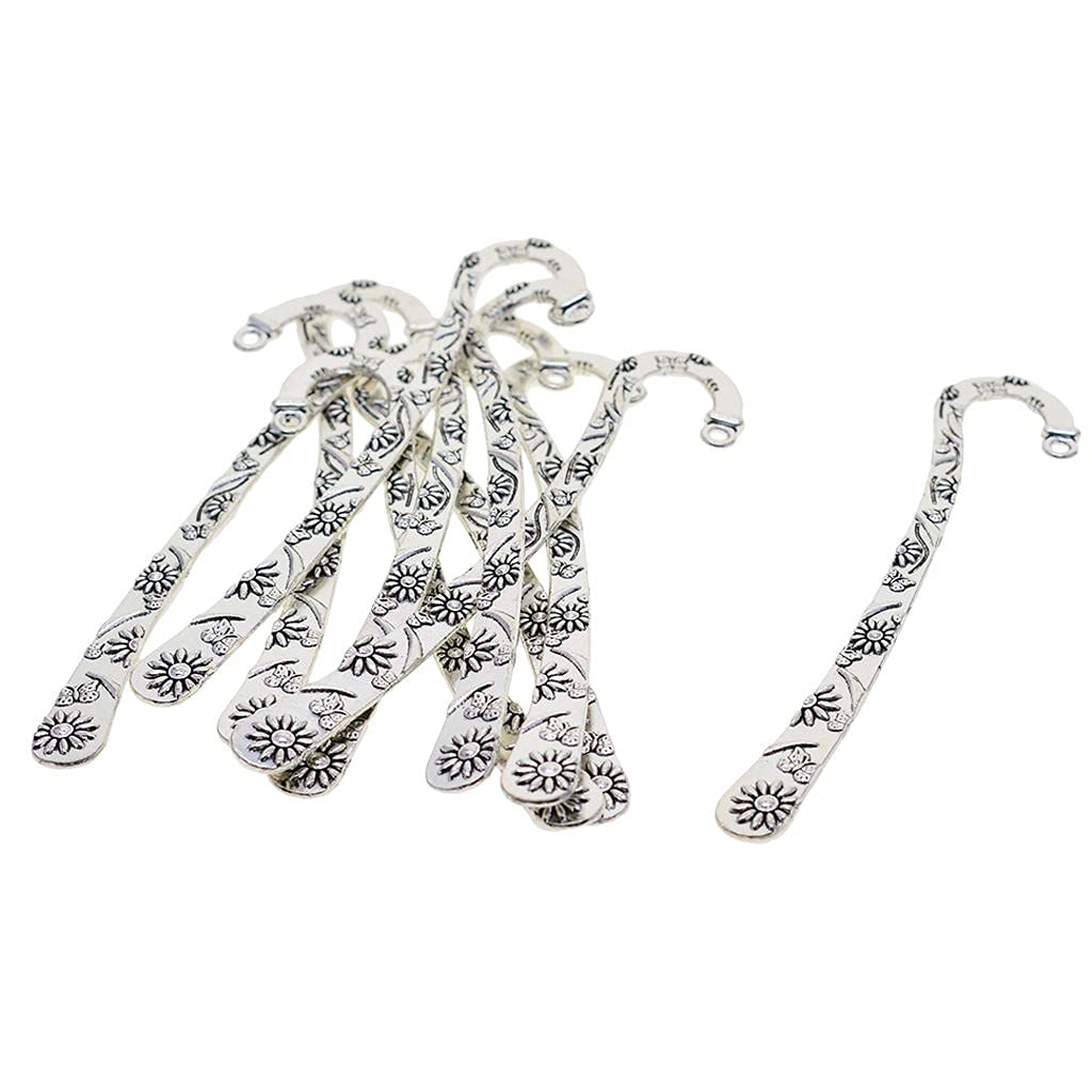 10-Piece Colcolo Beaded Carved Hook Metal Bookmarks - Elegant Book Accessories for Readers, Students & Book Lovers - Perfect for Gifts, Libraries, and Reading Enthusiasts