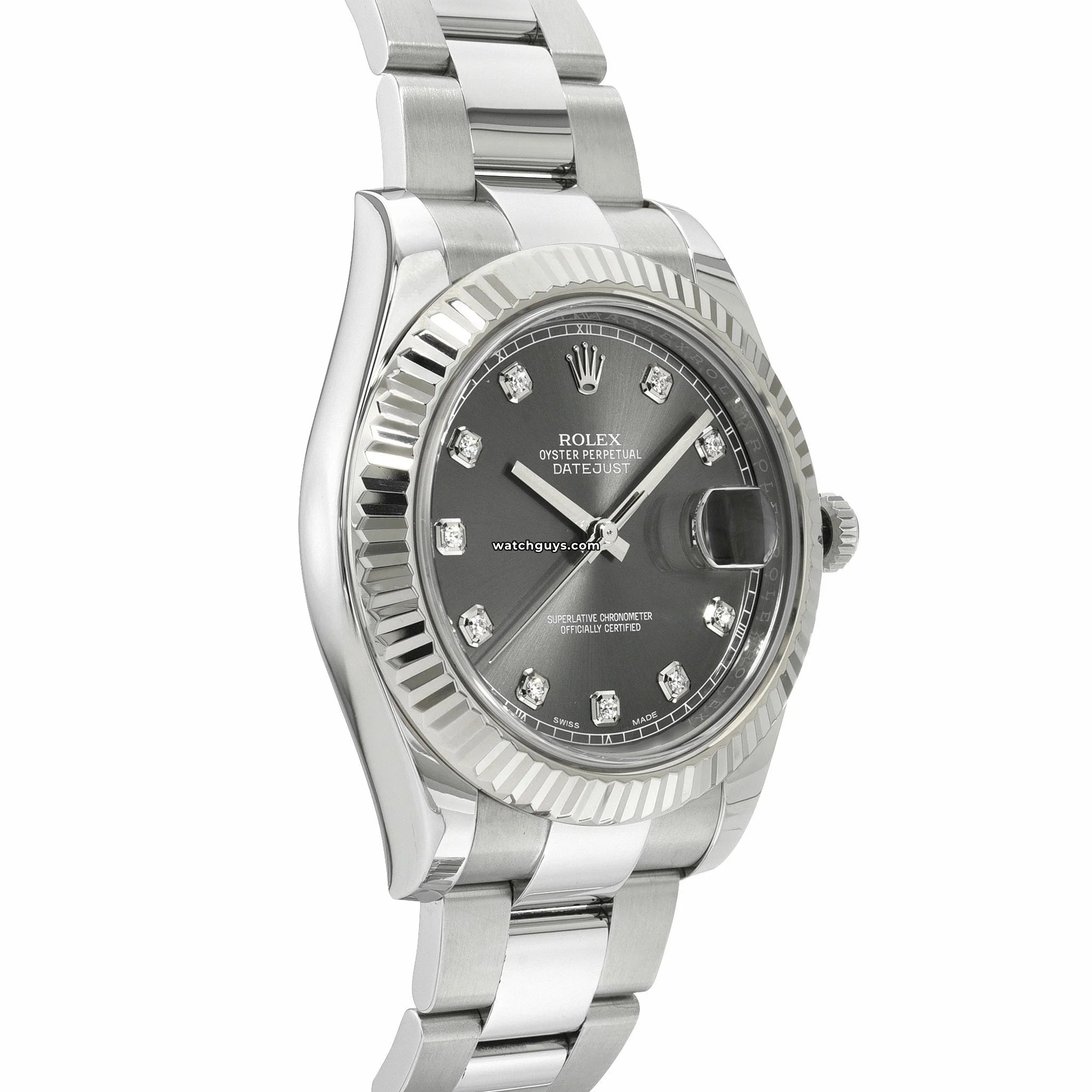 Rolex Datejust 116334 Rhodium Diamond Oyster Watch - Luxury Stainless Steel Timepiece for Men, Perfect for Business Meetings & Special Occasions
