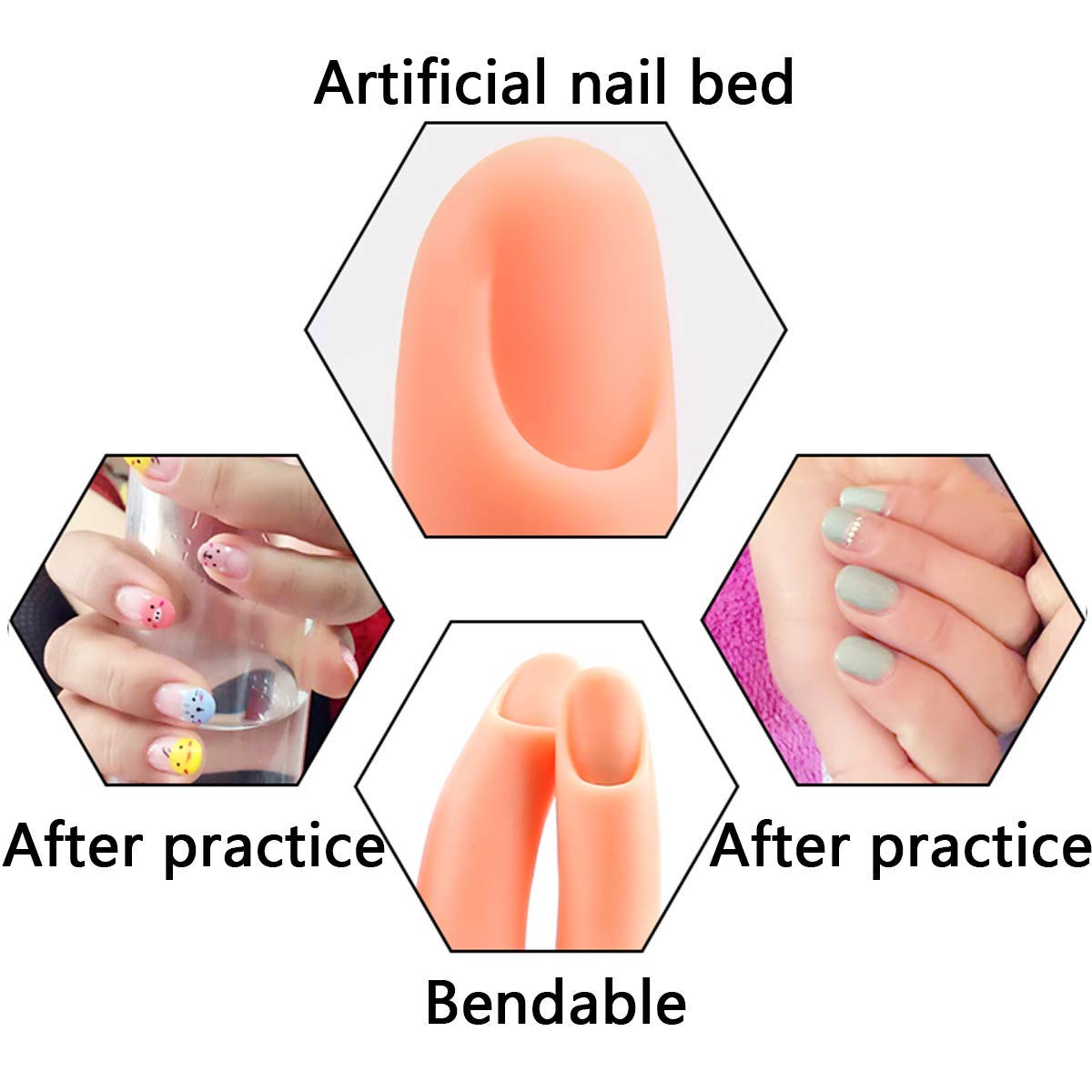 Acrylic Nails Practice Hand - Flexible Bendable Mannequin Hand for Nail Art Training, Perfect for Beginners & Professionals | Salon, Home Practice & Nail Technician Training Tool