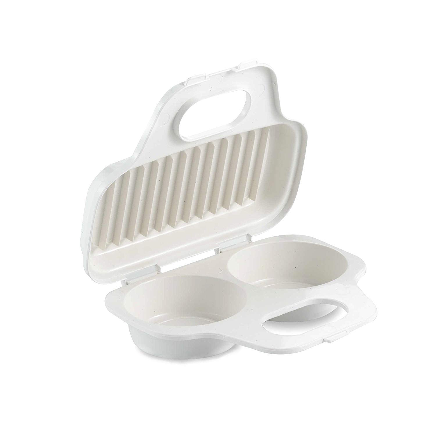 2 Cavity Egg Poacher - Microwave Safe BPA-Free Egg Cooker - Quick 1 Minute Poached Eggs for Healthy Breakfast - Perfect for Keto, Meal Prep & Busy Mornings