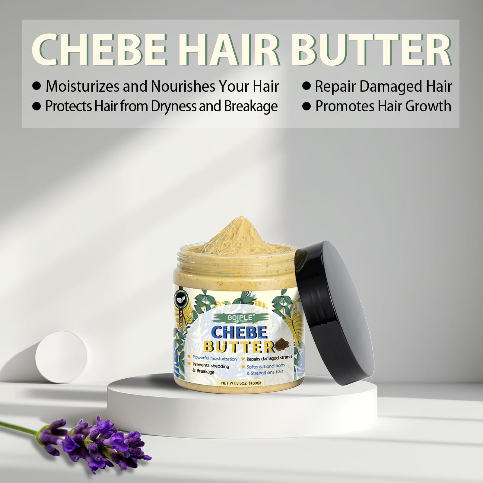 Chebe Hair Growth Butter for Men & Women – Deep Moisturizing Chebe Hair Grease for Dry Hair Treatment, Thickening & Strengthening | Natural Hair Care for Growth, Hydration & Repair – Perfect for Daily Use, Protective Styling & Natural Hair Revival