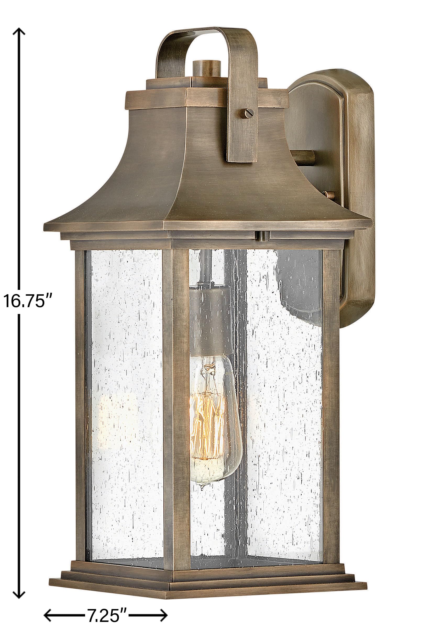 Hinkley Grant Collection One Light Medium Outdoor Wall Mount - Burnished Bronze with Clear Seedy Glass - Perfect for Porch, Patio, and Garden Lighting
