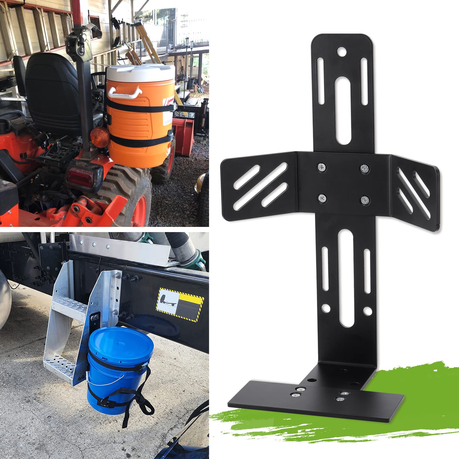 5 Gallon Water Cooler Mount Rack - Heavy Duty Bucket Holder for RV, Truck, UTV, Mower & Landscape Trailers - Perfect for Outdoor Adventures, Camping & Work Sites