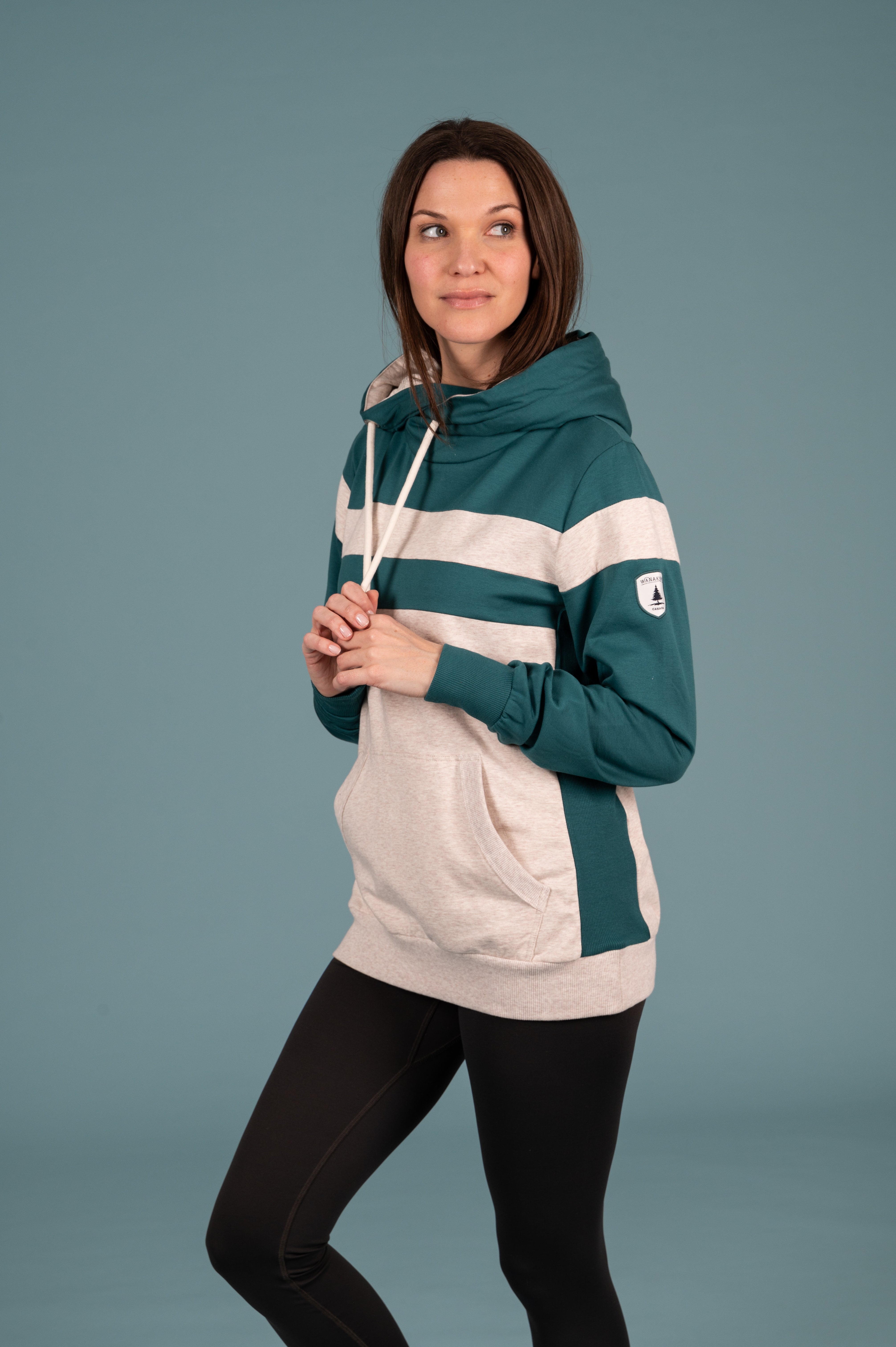 Dee Dee Lux Teal Mix Hoodie for Women - Stylish Pullover Sweatshirt with Hood - Perfect for Casual Wear, Gym, and Outdoor Activities