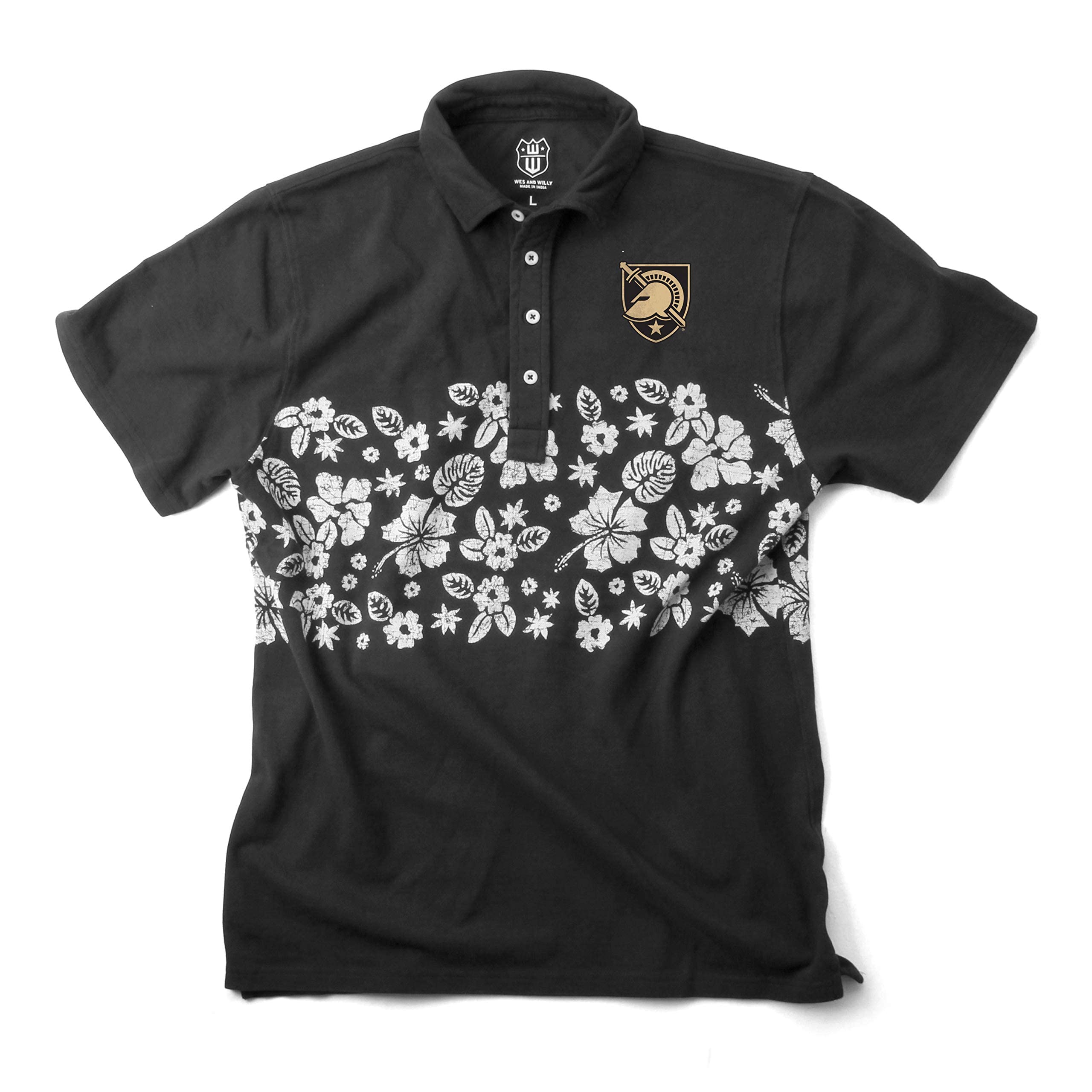 Wes and Willy Men's College Team Floral Sports Fan Polo Shirt - Comfortable & Stylish for Game Day, Tailgating & Casual Wear
