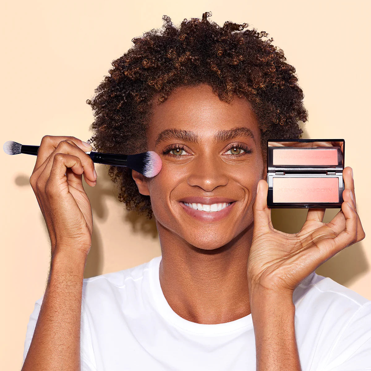 Professional Duet Blush Brush Set - Dual-Ended Makeup Brush for Powder & Cream Blush - Perfect for Contouring & Highlighting - Ideal for Travel & Everyday Makeup Routine