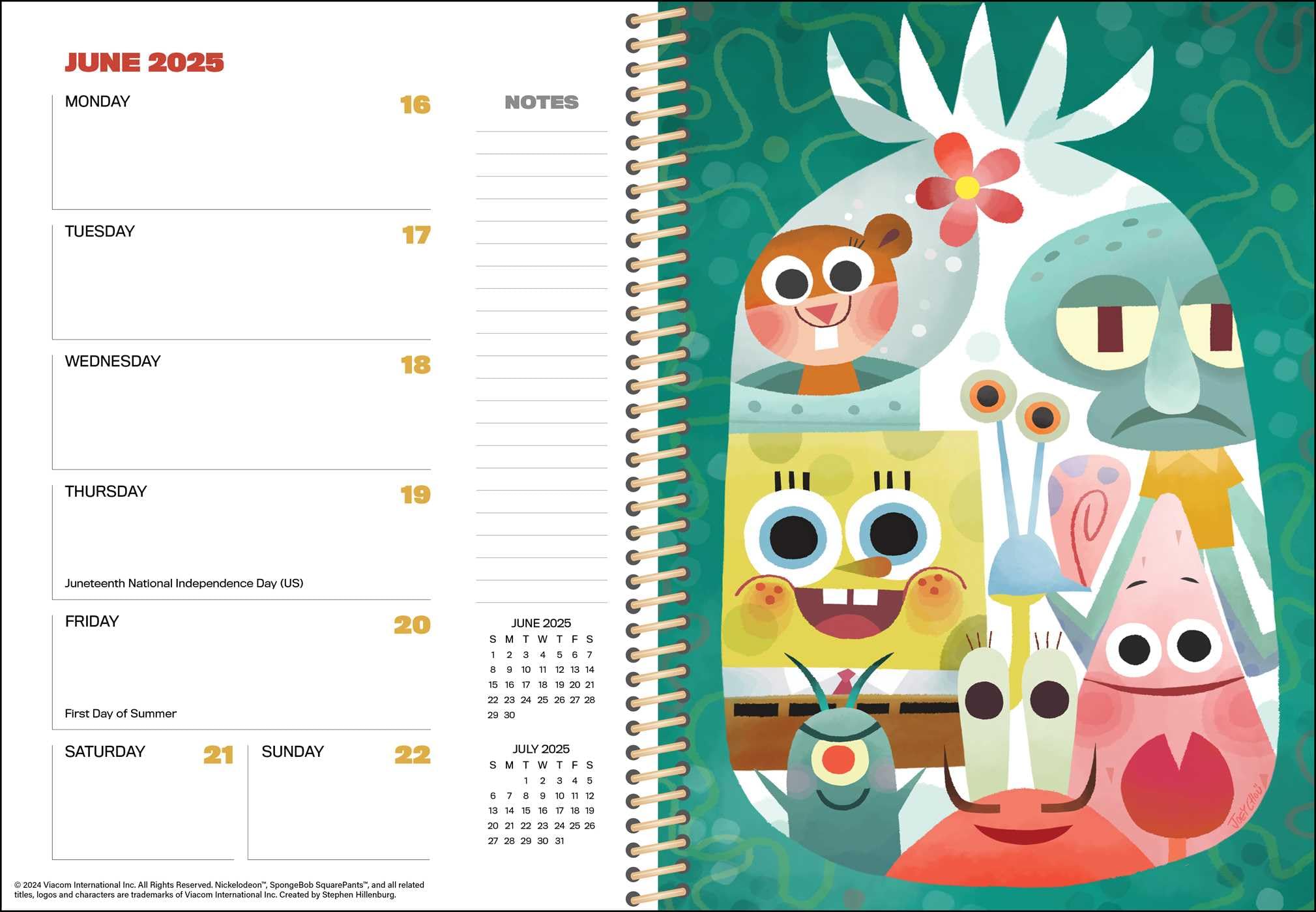 SpongeBob SquarePants 2025 Monthly Planner - 12-Month Wall Calendar with Fun Cartoon Designs - Perfect for School, Office & Home Organization