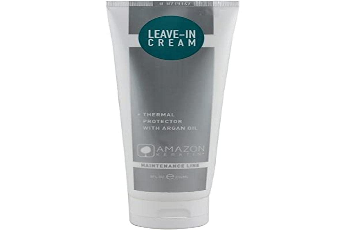 Amazon Keratin Leave-In Hair Treatment Cream - 8oz (236ml) for Frizz Control, Hydration & Repair - Perfect for Dry, Damaged & Curly Hair at Home or Salon Use