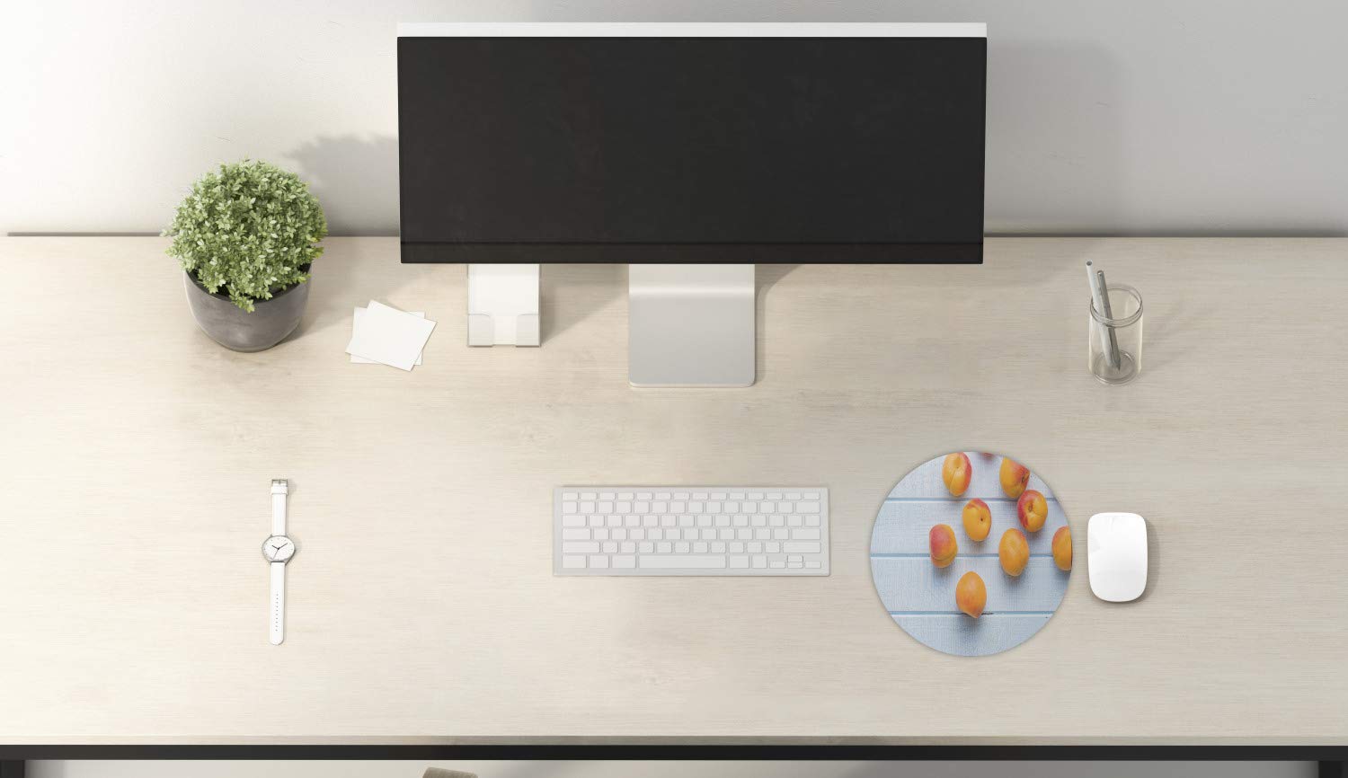Ambesonne Round Non-Slip Rubber Mouse Pad - 8
