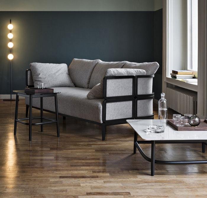 GTV Nendo Single Curve Low Table - Modern Minimalist Coffee Table for Living Room, Lounge, and Office Decor