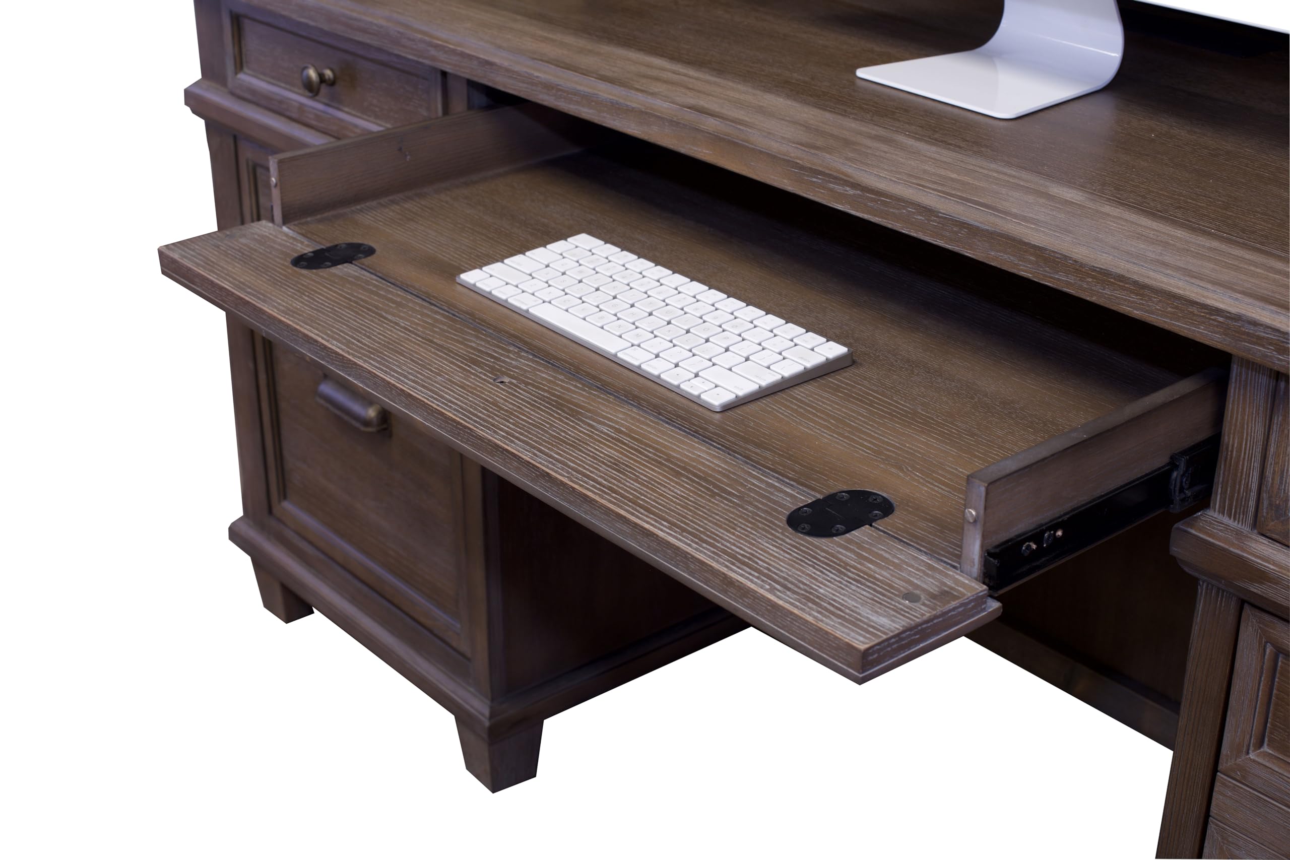 Martin Furniture Weathered Dove Credenza - Stylish Buffet Cabinet for Dining Room, Living Room & Entryway Storage