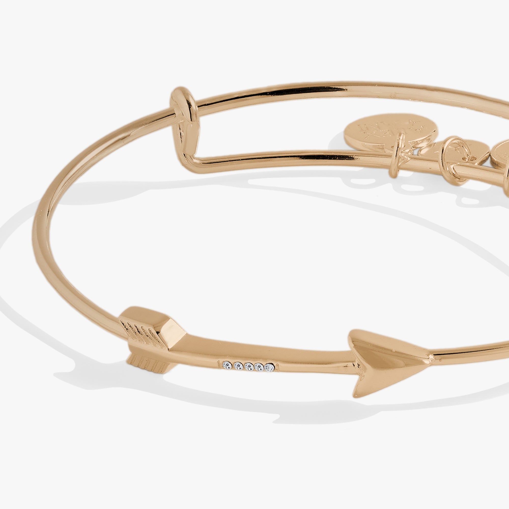 Arrow Inline Bangle Bracelet for Women - Minimalist Gold Plated Adjustable Stackable Bangle - Perfect for Everyday Wear, Office & Special Occasions