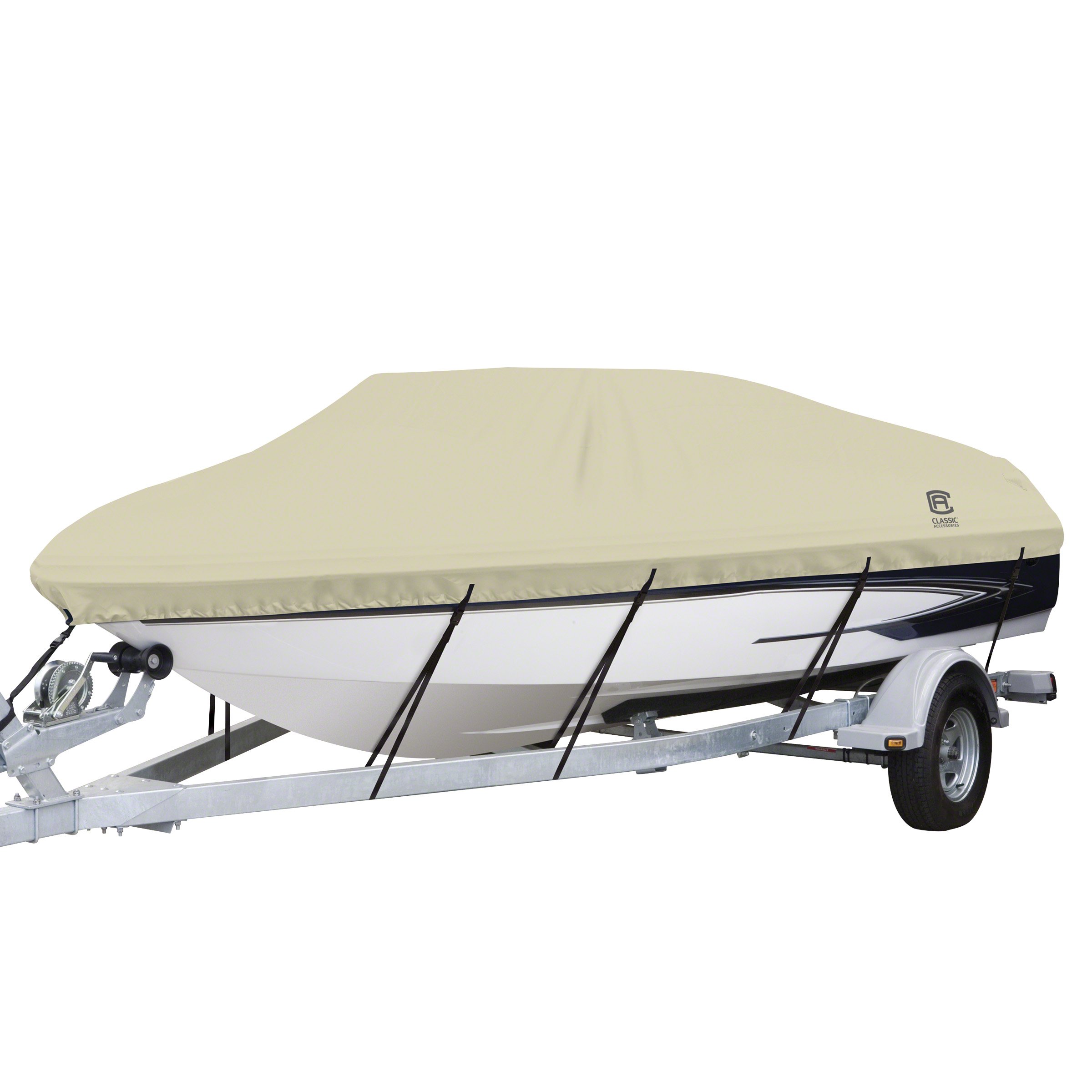 Classic Accessories DryGuard Heavy Duty Waterproof Boat Cover for Bass Boats 14' - 16' Length, Up to 90