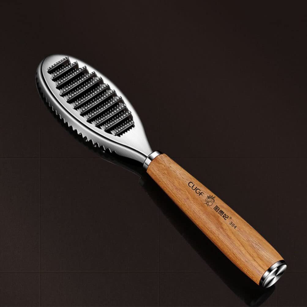 Stainless Steel Fish Scaler Brush - Professional Fish Scale Remover Tool with Sawtooth Design for Kitchen | Perfect for Cleaning Salmon, Tilapia, Bass and More | Essential Kitchen Gadget for Home Cooks & Fishermen