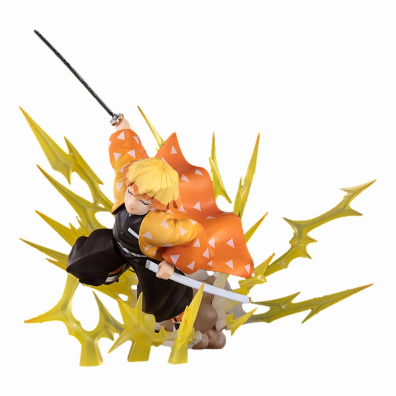 PENXZT Demon Slayer Agatsuma Zenitsu Action Figure - 21cm Anime PVC Statue, Eco-Friendly Collectible Toy for Adults & Kids | Perfect for Display, Gift Giving, and Anime Collections