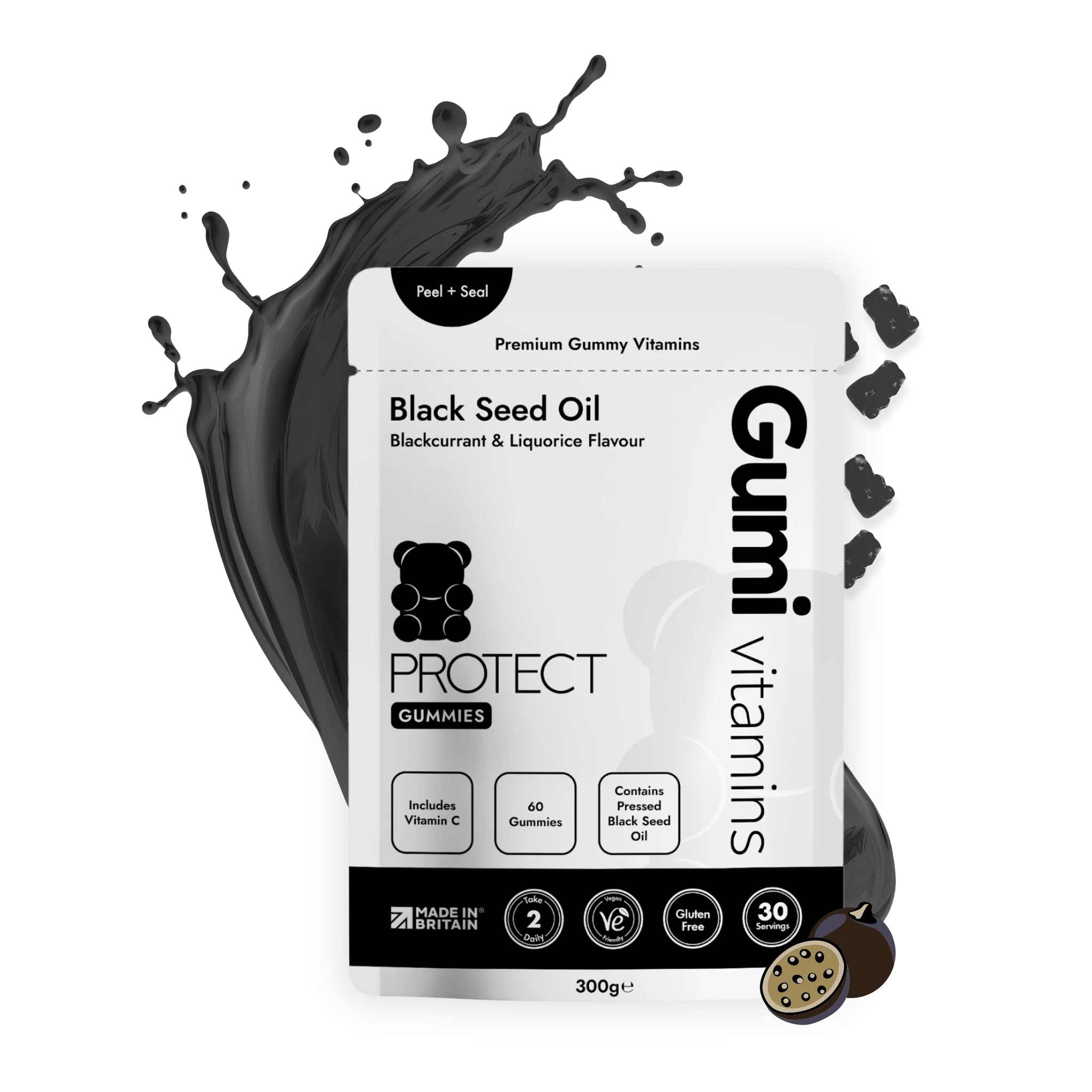 Premium Gummy Vitamins with Black Seed Oil for Immune Support - Boost Energy & Wellness for Adults & Kids