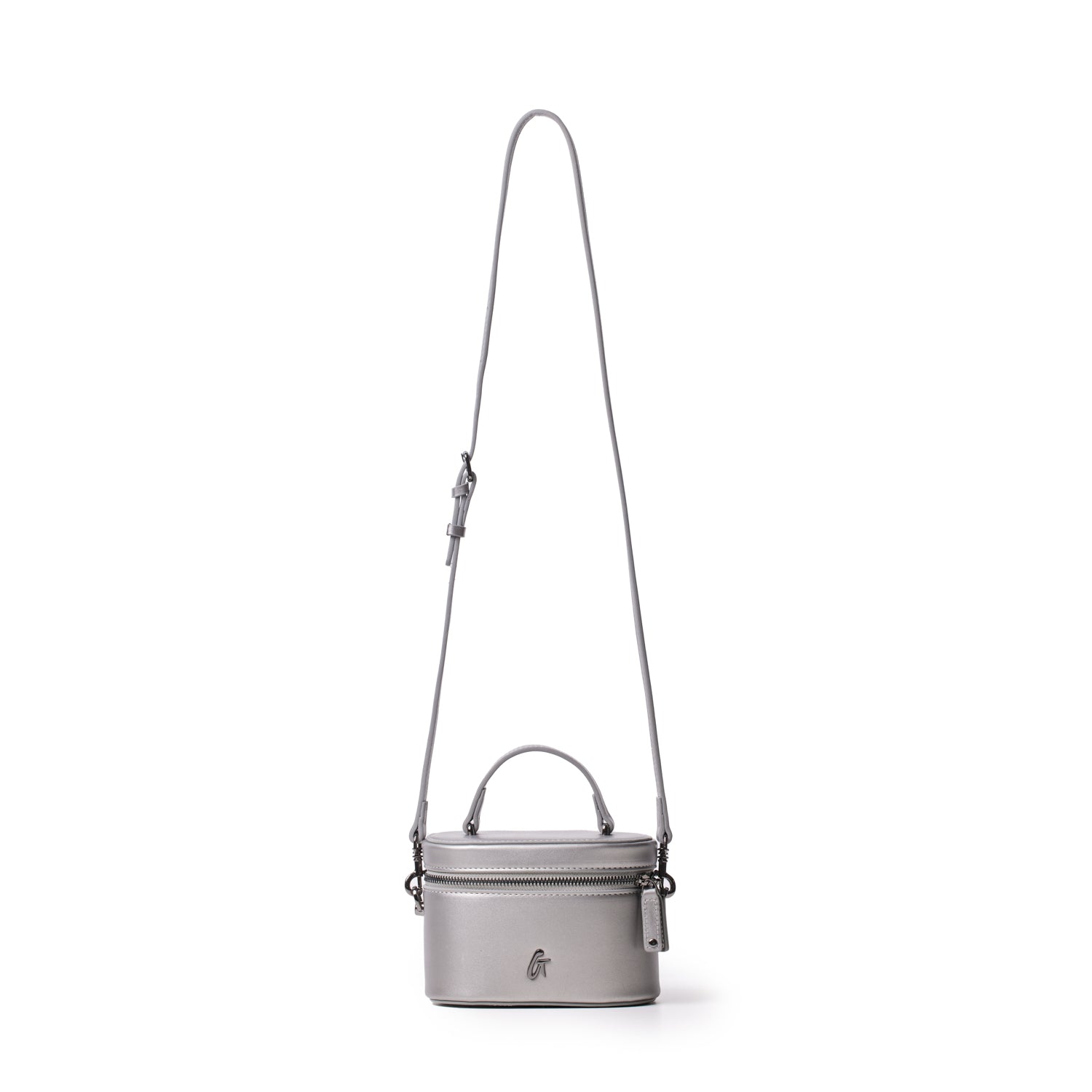 Mini Smooth Gunmetal Vanity Bag Platinum - Elegant Clutch for Evening Parties, Weddings & Special Occasions