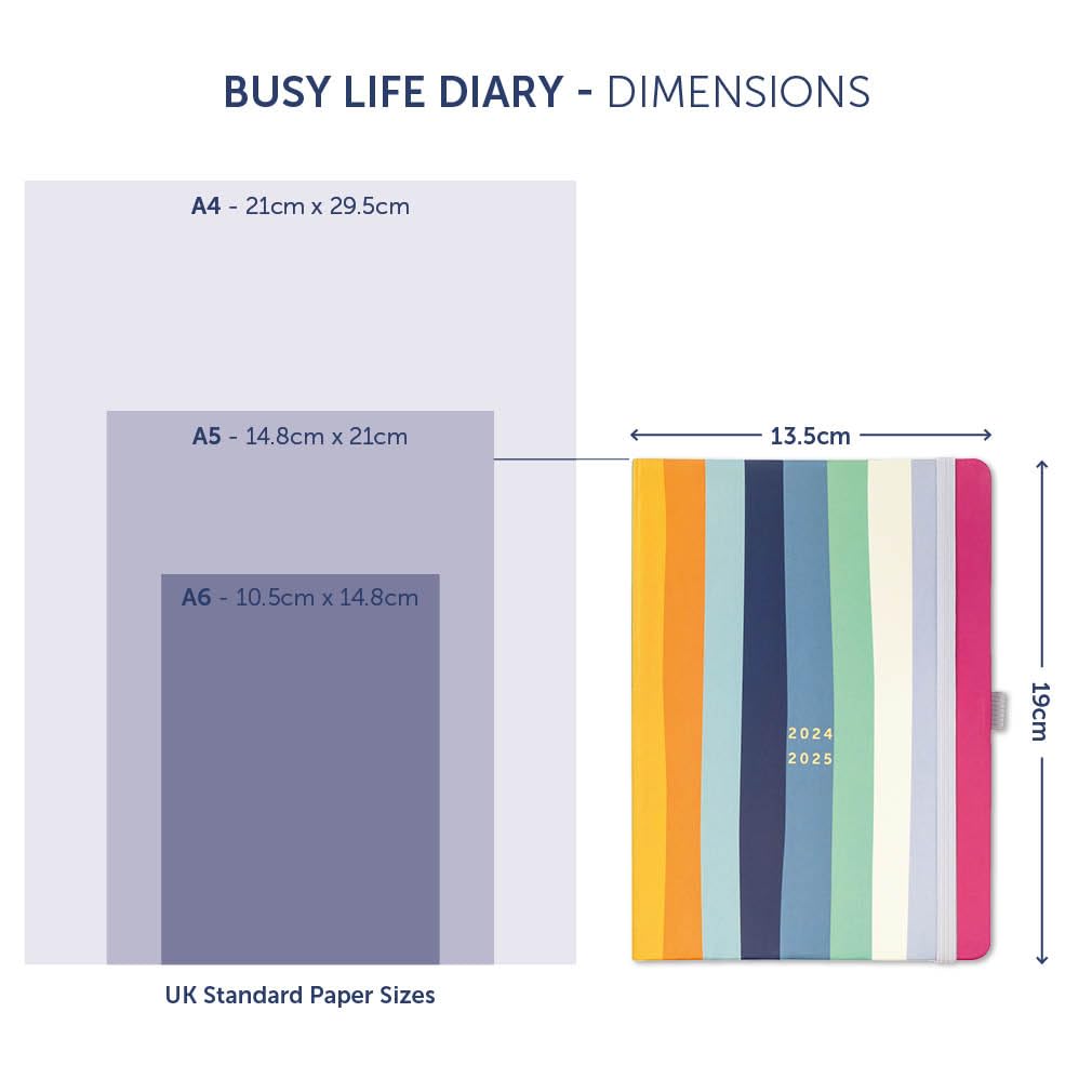 Busy B 2024-2025 Academic Planner - August 2024 to August 2025 Weekly Diary with Pen Holder, Elastic Closure & Storage Pockets | Perfect for Students, Teachers & Professionals | Stay Organized for School, Work & Daily Life