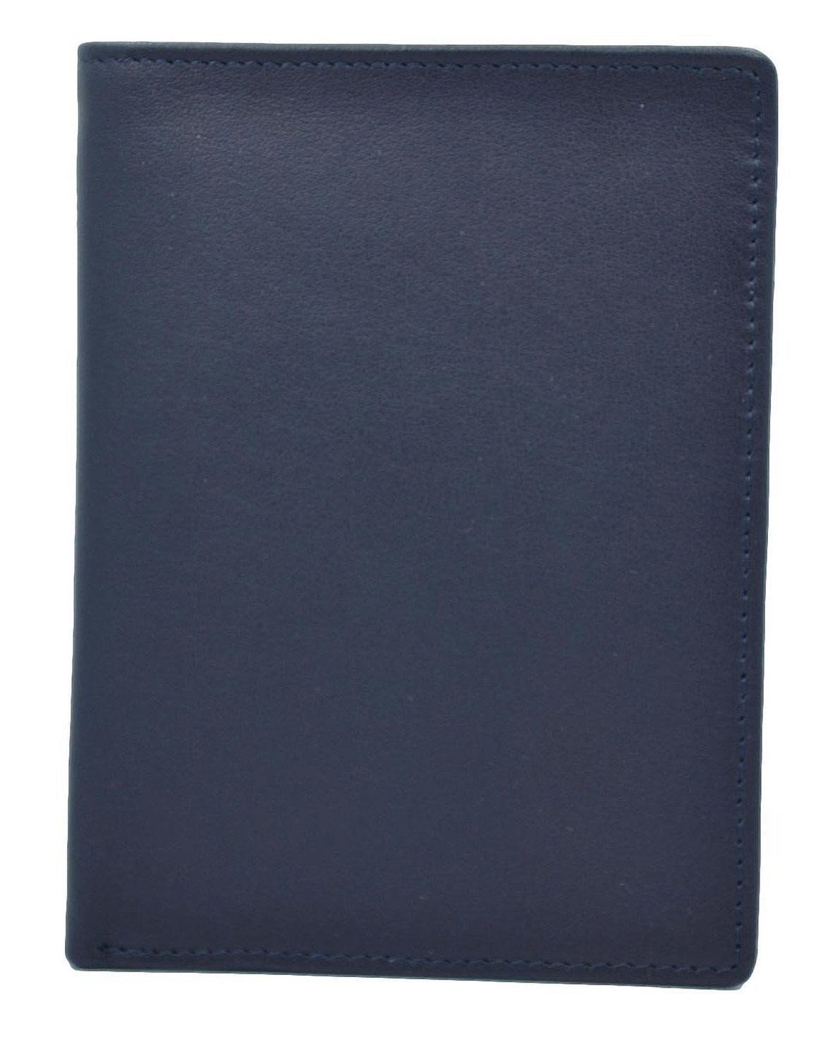 Royce Leather RFID Blocking Bifold Passport Wallet - Secure Travel Money Organizer with Credit Card Slots (Blue) | Perfect for International Trips & Business Travel