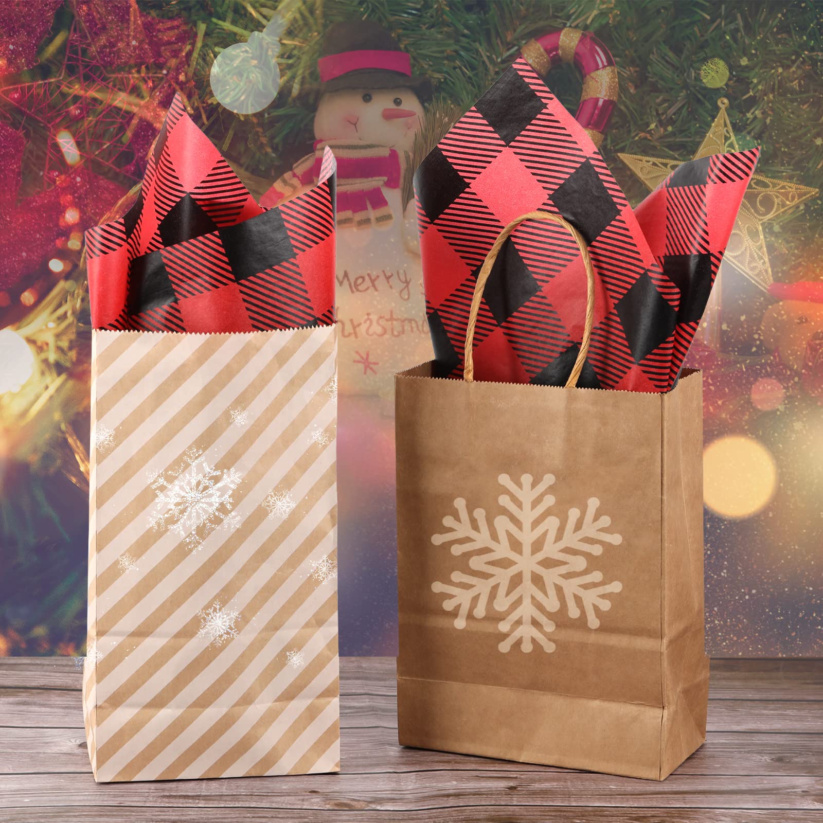 60 Sheet 20x20 Inch Large Buffalo Plaid Holiday Tissue Paper - Christmas Wrapping Paper for DIY Crafts, Rustic Gifts, Party Decorations | Perfect for Christmas Presents, Gift Bags, and Seasonal Home Decoration