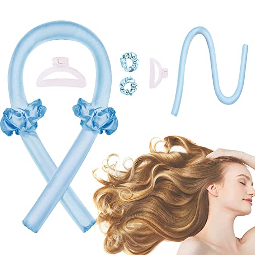 SHOPOGENIX Heatless Curling Rod Headband for Women - No Heat Silk Hair Rollers with Hair Clips & Scrunchie - Overnight Sleeping Curls in Multi Colors - Perfect for Bedtime Styling & Natural Waves