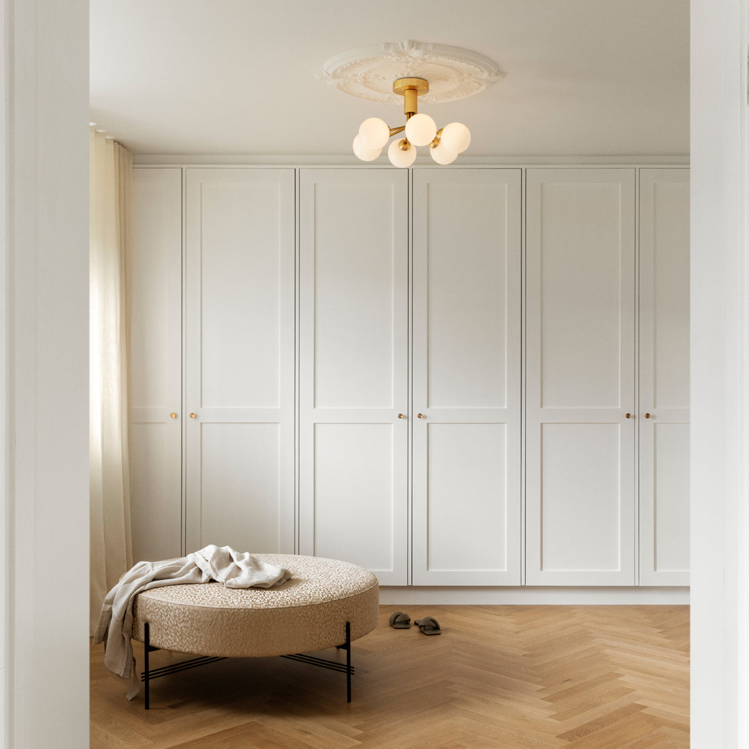 Apiales 6-Light Modern Ceiling Light Fixture - Elegant Flush Mount Lighting for Living Room, Bedroom, or Dining Room