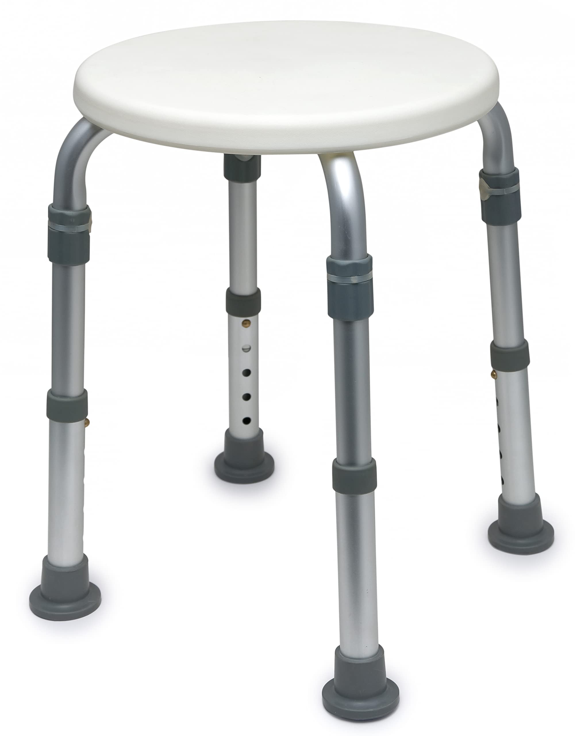 Lumex Adjustable Shower Stool for Adults - 300 lbs Weight Capacity, Compact & Lightweight Bath Chair, Pack of 2 in White (2060R) - Ideal for Elderly, Disabled & Post-Surgery Bathroom Safety