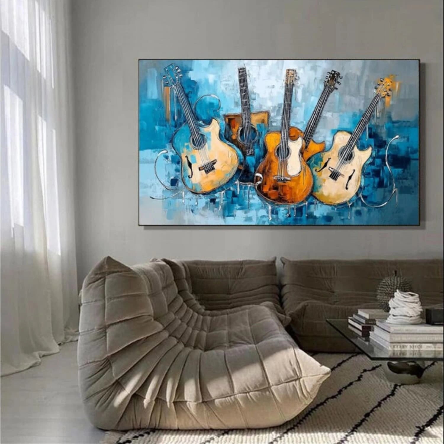 Abstract Painting #AB 311 - Modern Wall Art for Living Room, Bedroom & Office Decor - Handmade Canvas Artwork for Home & Office Interior Design