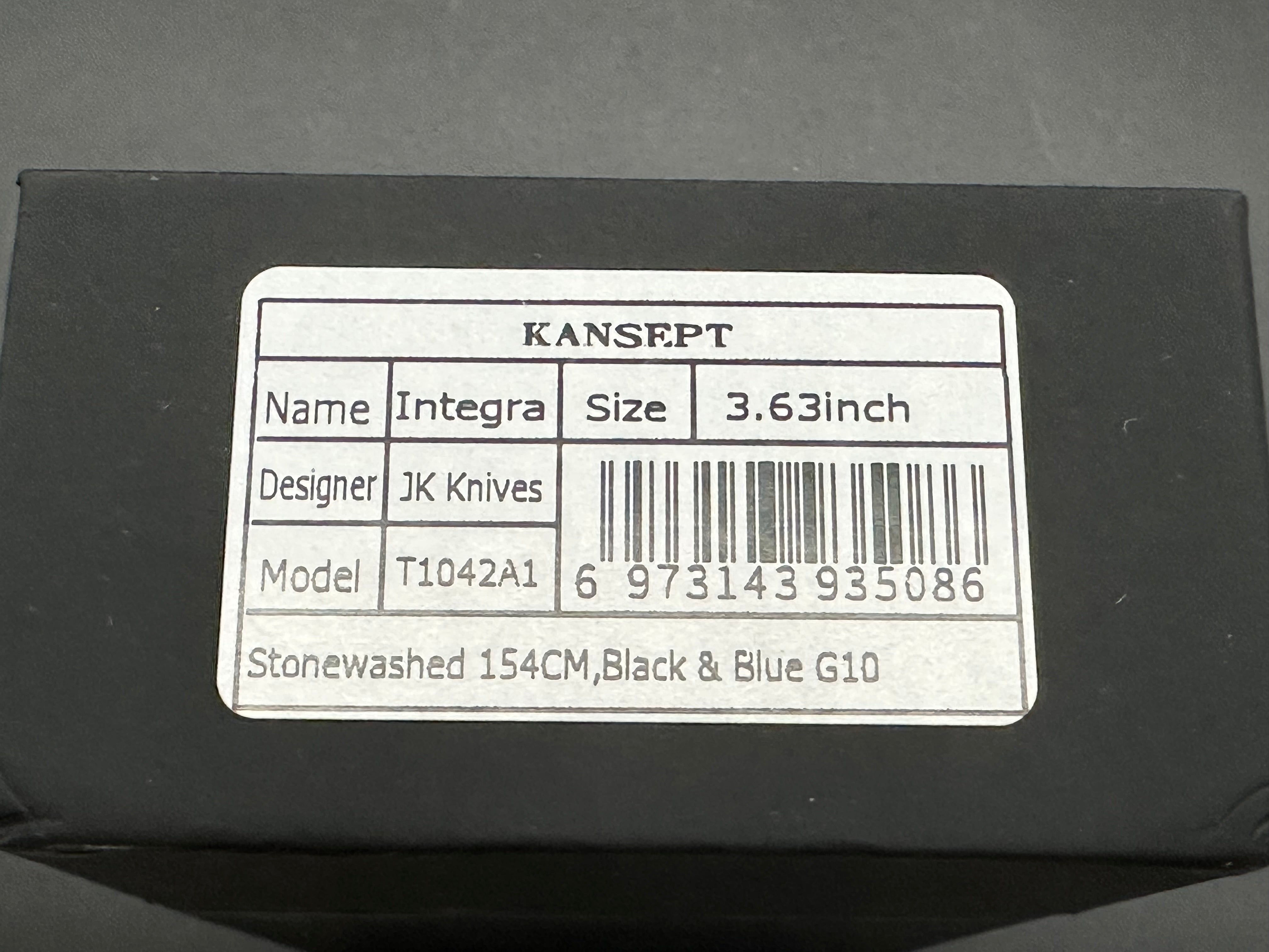 KANSEPT INTEGRA Folding Knife - Blue/Black G10 Handle, 154CM Stainless Steel Blade - Perfect for EDC, Camping & Outdoor Adventures