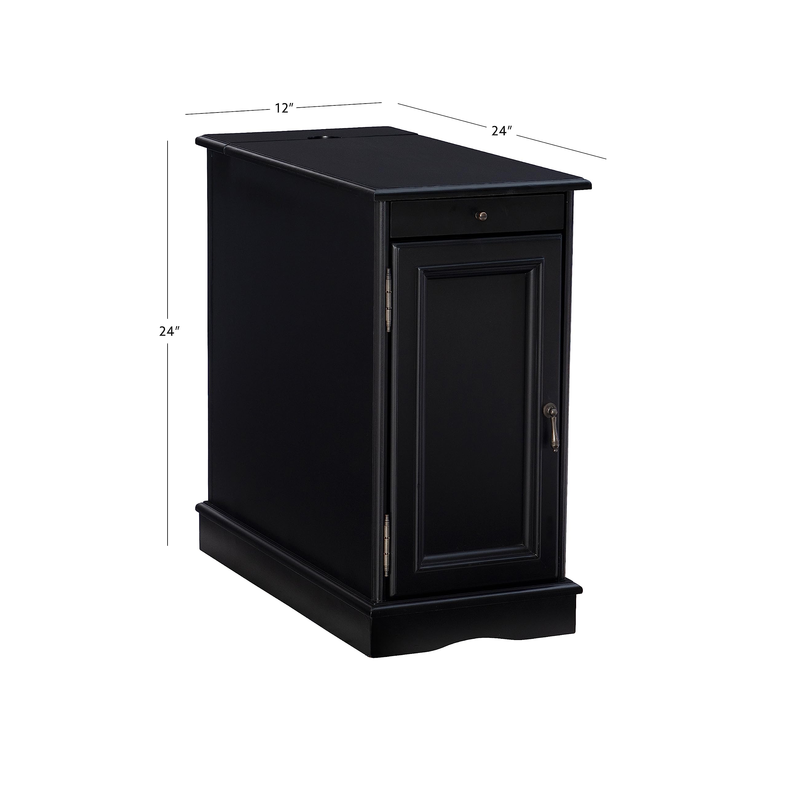 Powell Furniture Barron Small Black Accent Table - Modern Side Table for Living Room, Bedroom, or Office Decor