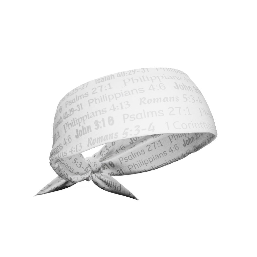 White Bible Verse Tie Headband - Inspirational Christian Hair Accessory for Women & Girls - Perfect for Church, Weddings & Daily Wear