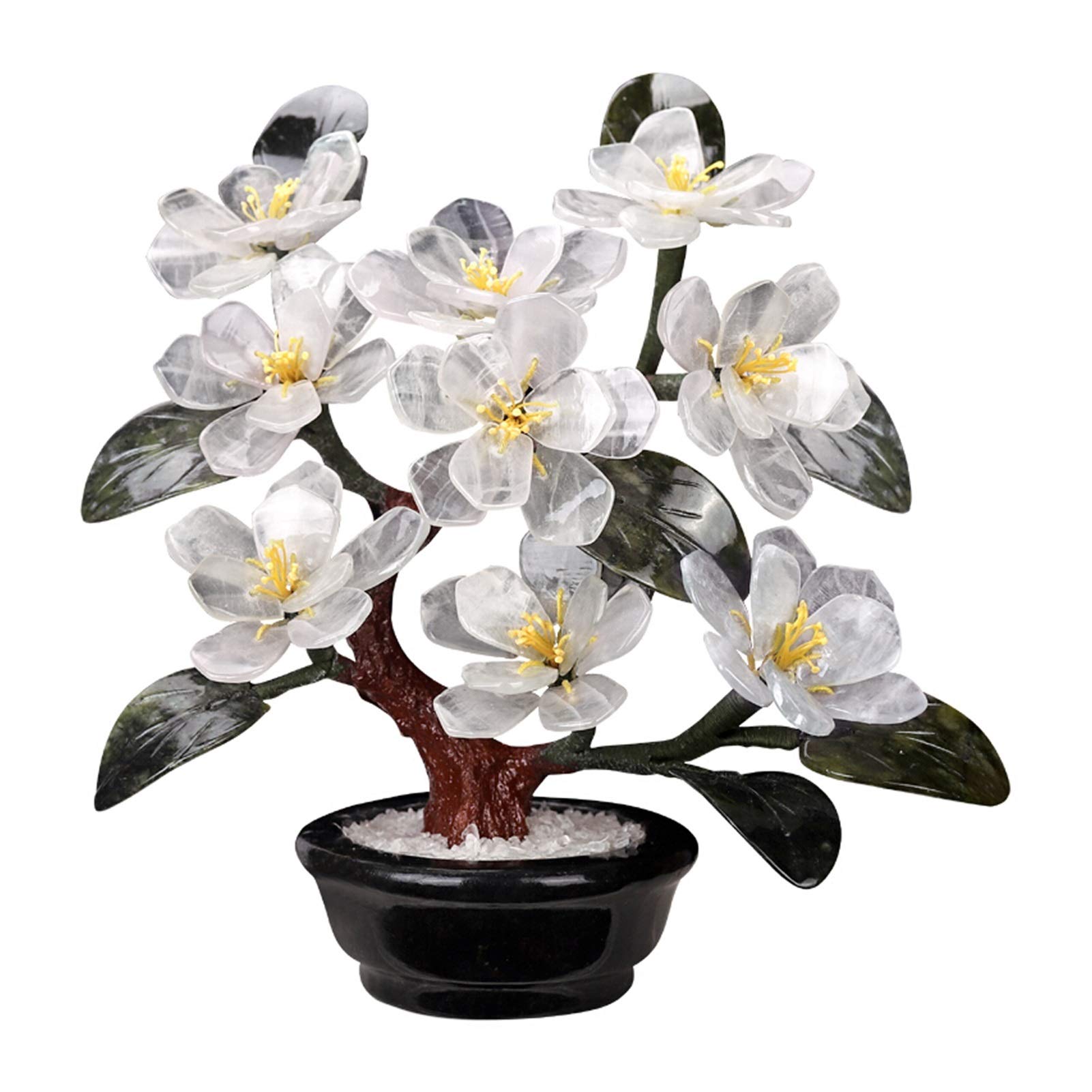 Artificial Bonsai Tree - Realistic Jade Flower Fake Plant for Home & Office Decor | Desktop Zen Garden Display | Perfect for Living Room, Workspace & Meditation Areas