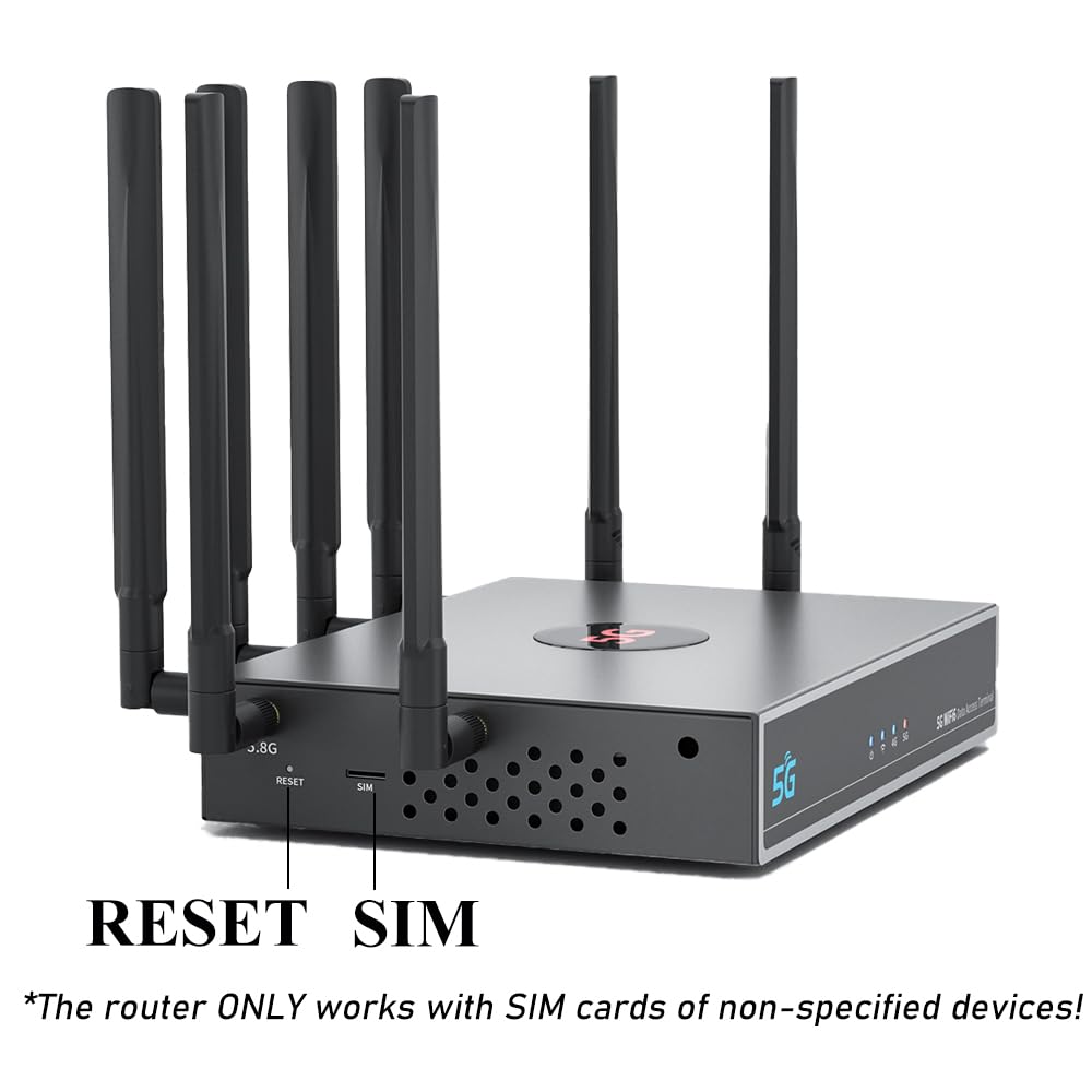 UOTEK 5G WiFi 6 Router with SIM Card Slot - Dual Band NSA/SA High Speed Wireless Modem for Smart Home & Office Use - Perfect for Streaming, Gaming & Remote Work