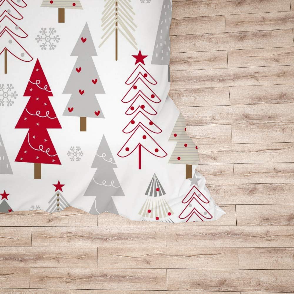 Christmas Snowflakes Seamless Duvet Cover Set - 3 Piece Microfiber Polyester Bedding with Pillowcases - King Size Quilt Set for Holiday Home Decor & Cozy Winter Bedroom