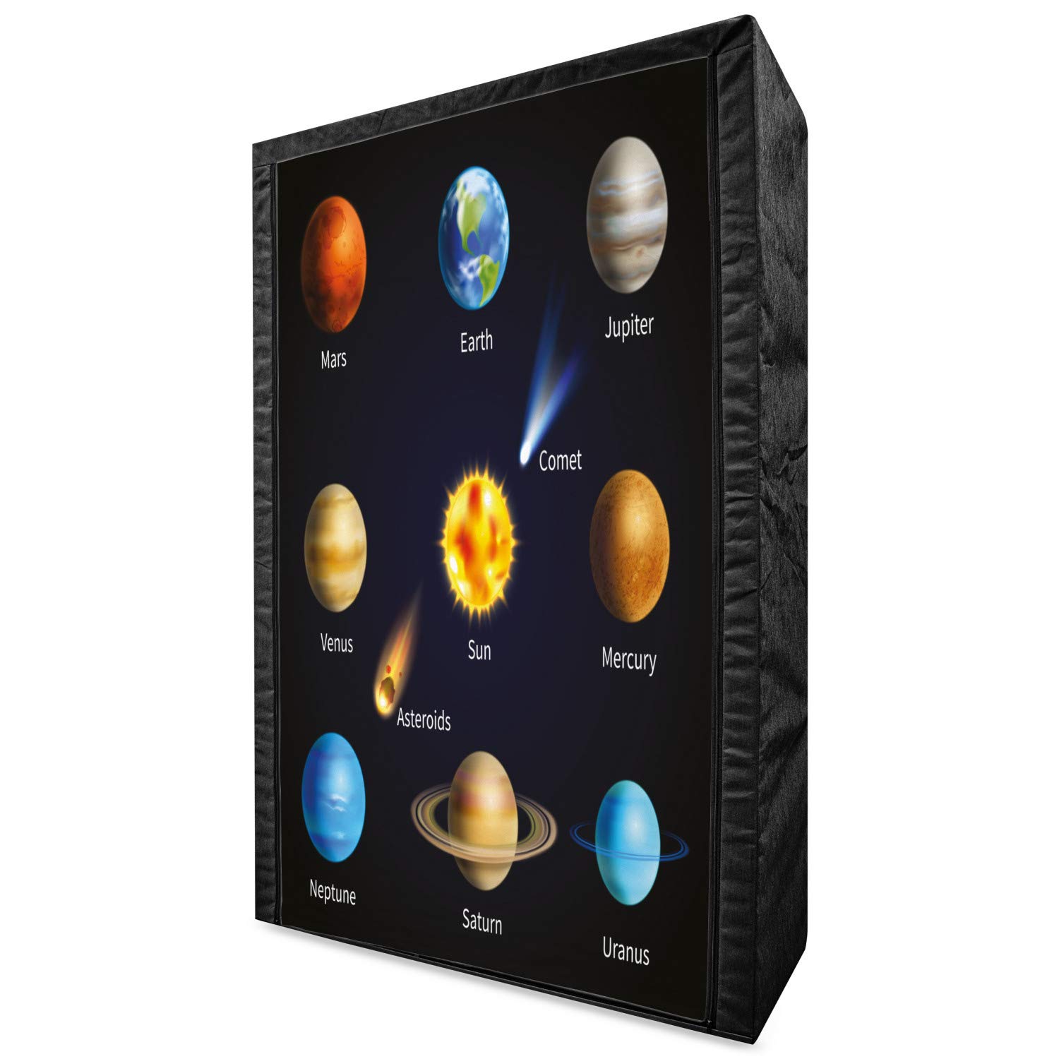 Ambesonne Portable Fabric Wardrobe with Solar System Design - 42.5