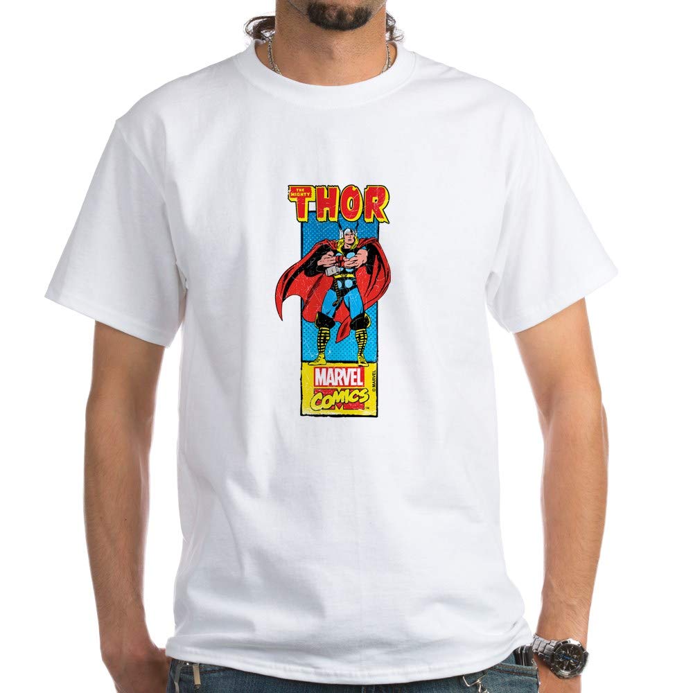 Thor Masthead White Cotton T-Shirt | Marvel Superhero Graphic Tee | Casual Wear & Cosplay | Perfect for Comic Con, Halloween & Everyday Fandom