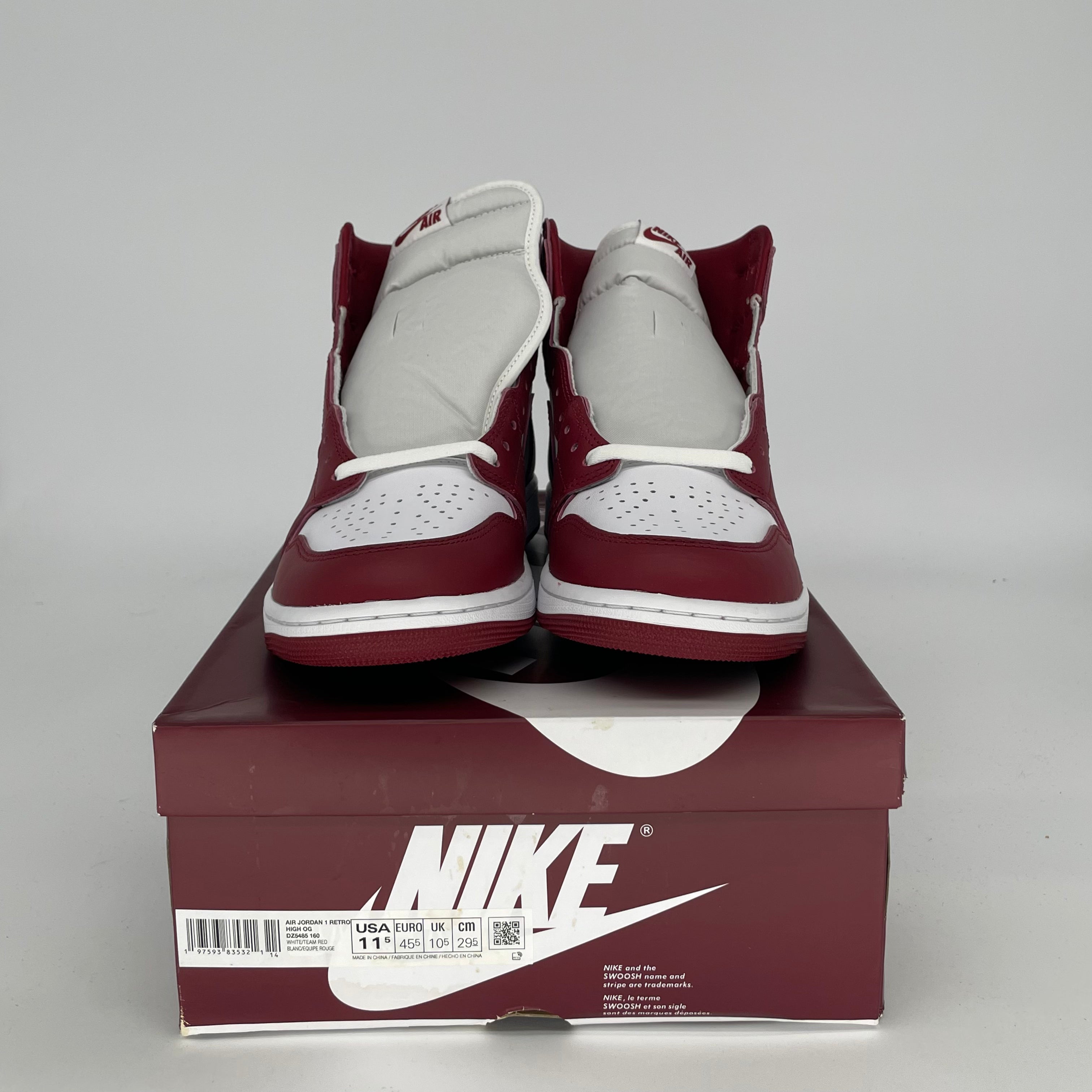 AIR JORDAN 1 ARTISANAL TEAM RED MEN'S BASKETBALL SHOES SIZE 11.5 DZ5485-160 - Perfect for Streetwear, Sneaker Collecting & Casual Fashion
