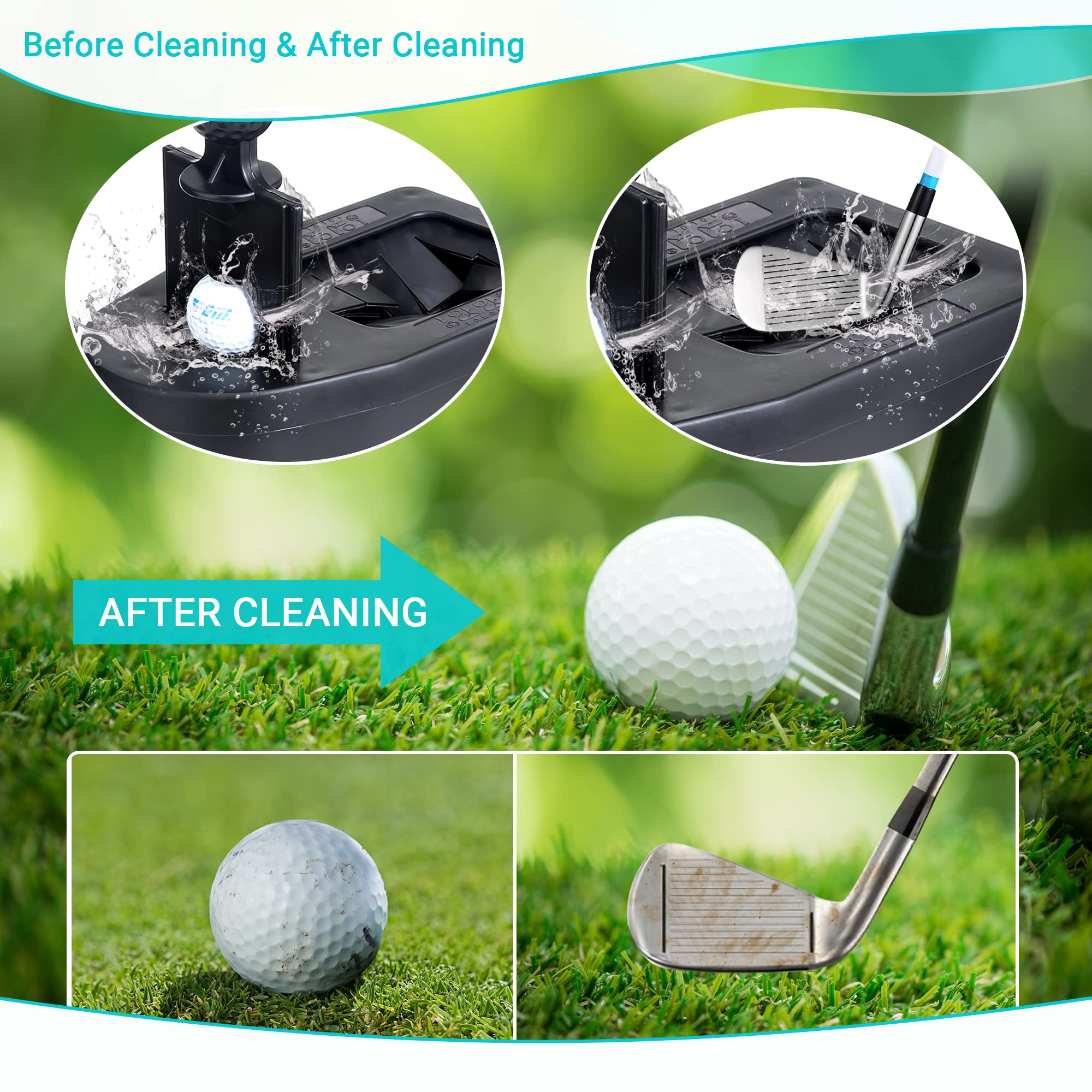 10L Golf Cart Ball Washer & Club Cleaner Kit - Detachable Golf Club Head Cleaner for EZGO, Club Car, Yamaha | Portable Golf Accessories for Course Maintenance & Equipment Care