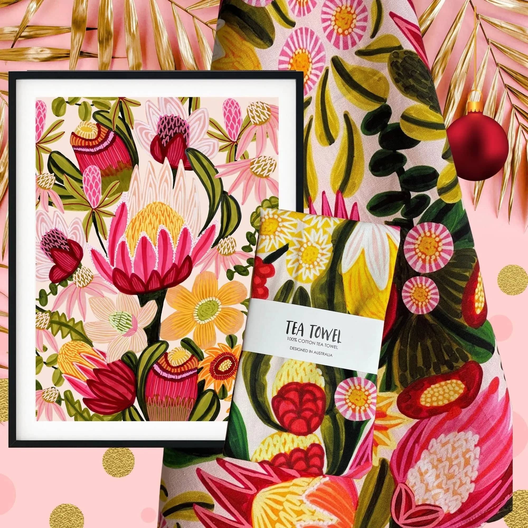 King Proteas Botanical Wall Art Gift Set - Handmade Floral Decor for Home, Office & Wedding - Perfect for Living Room, Bedroom & Event Decorations