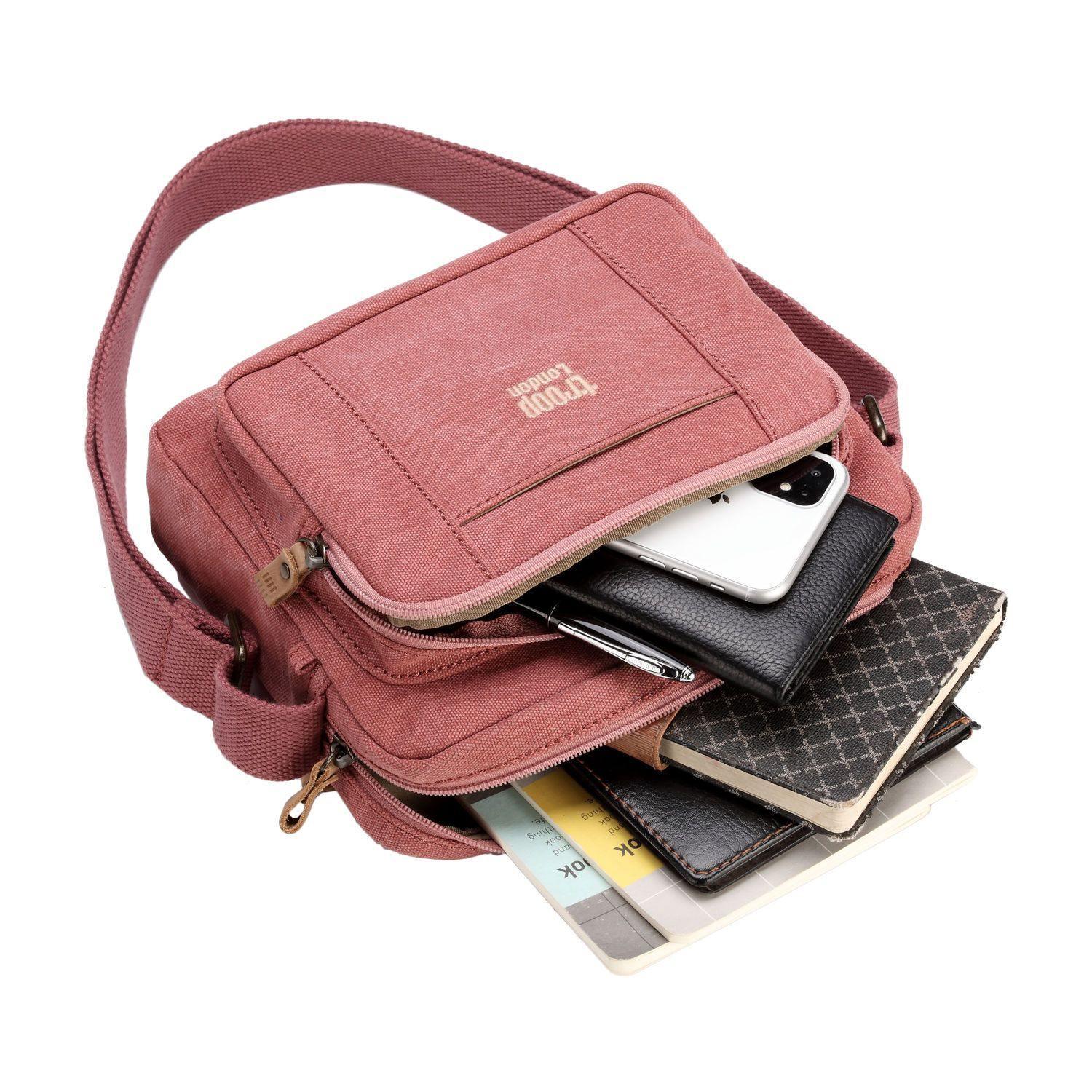 Troop London Classic Canvas Crossbody Bag for Women & Men - Stylish & Durable Shoulder Bag for Travel, Work & Everyday Use