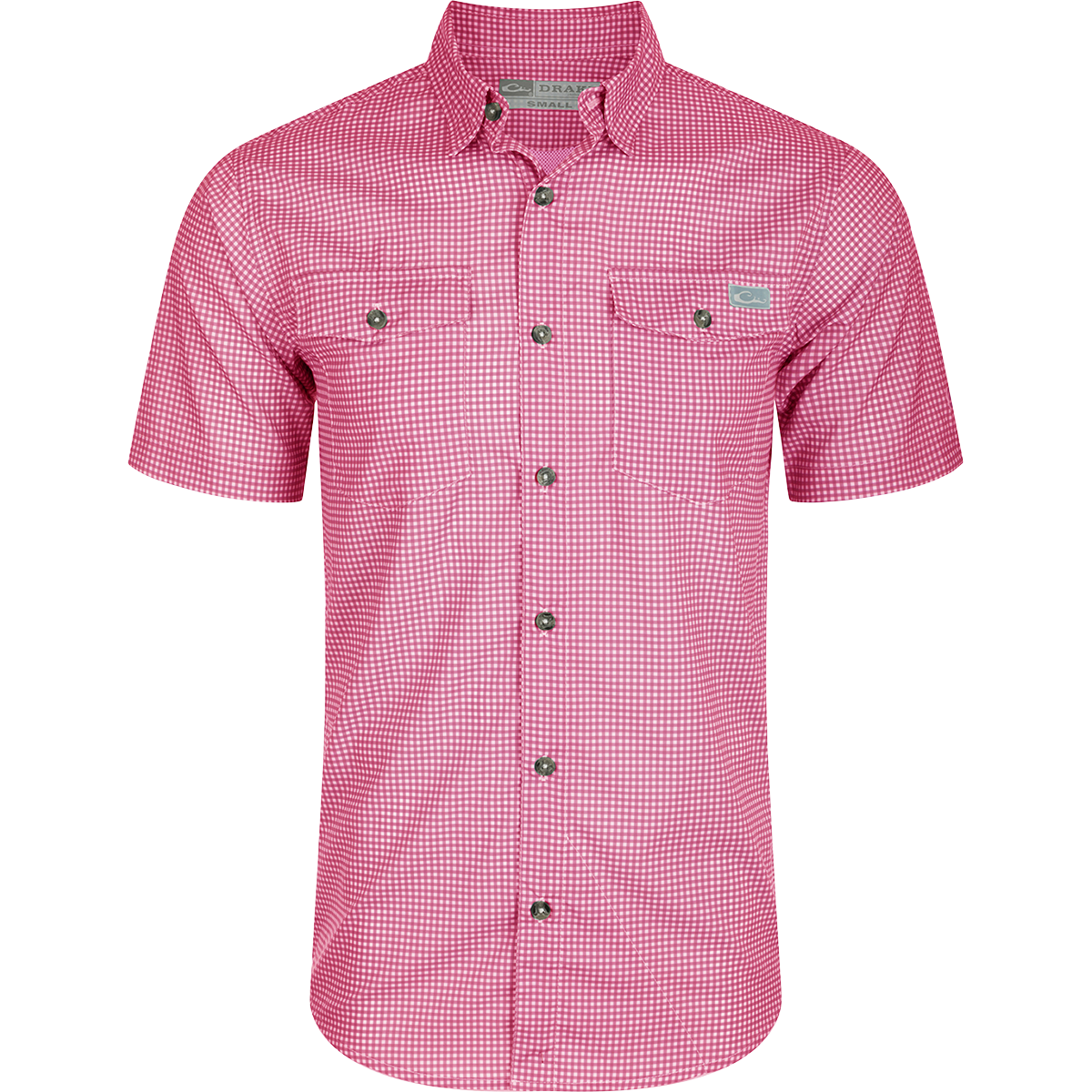 Men's Fraternity Gingham Check Short Sleeve Shirt - Casual Button Down for College, Parties & Summer Outfits